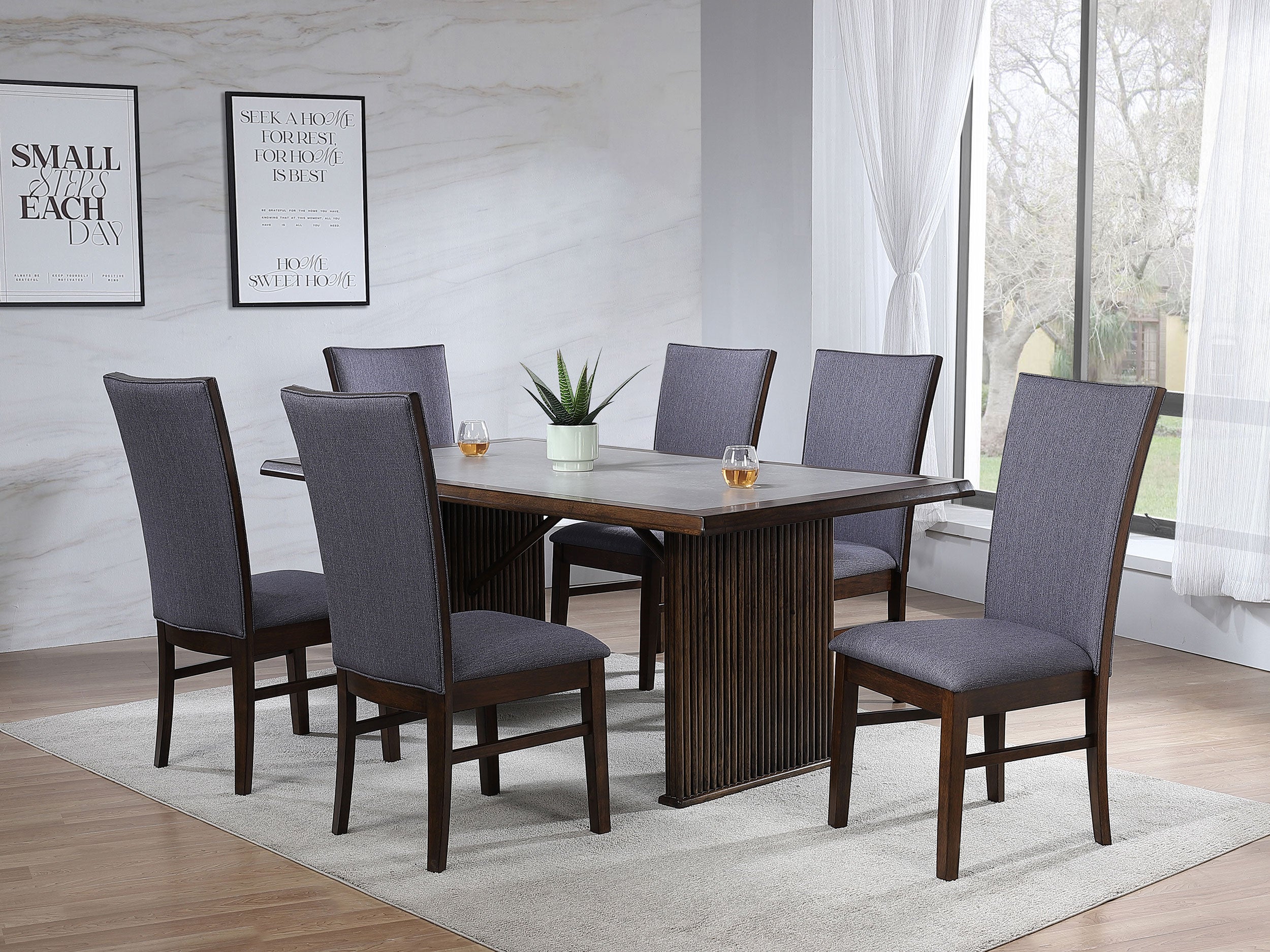 Sherwood Upholstered Dining Side Chair Grey (Set of 2)-