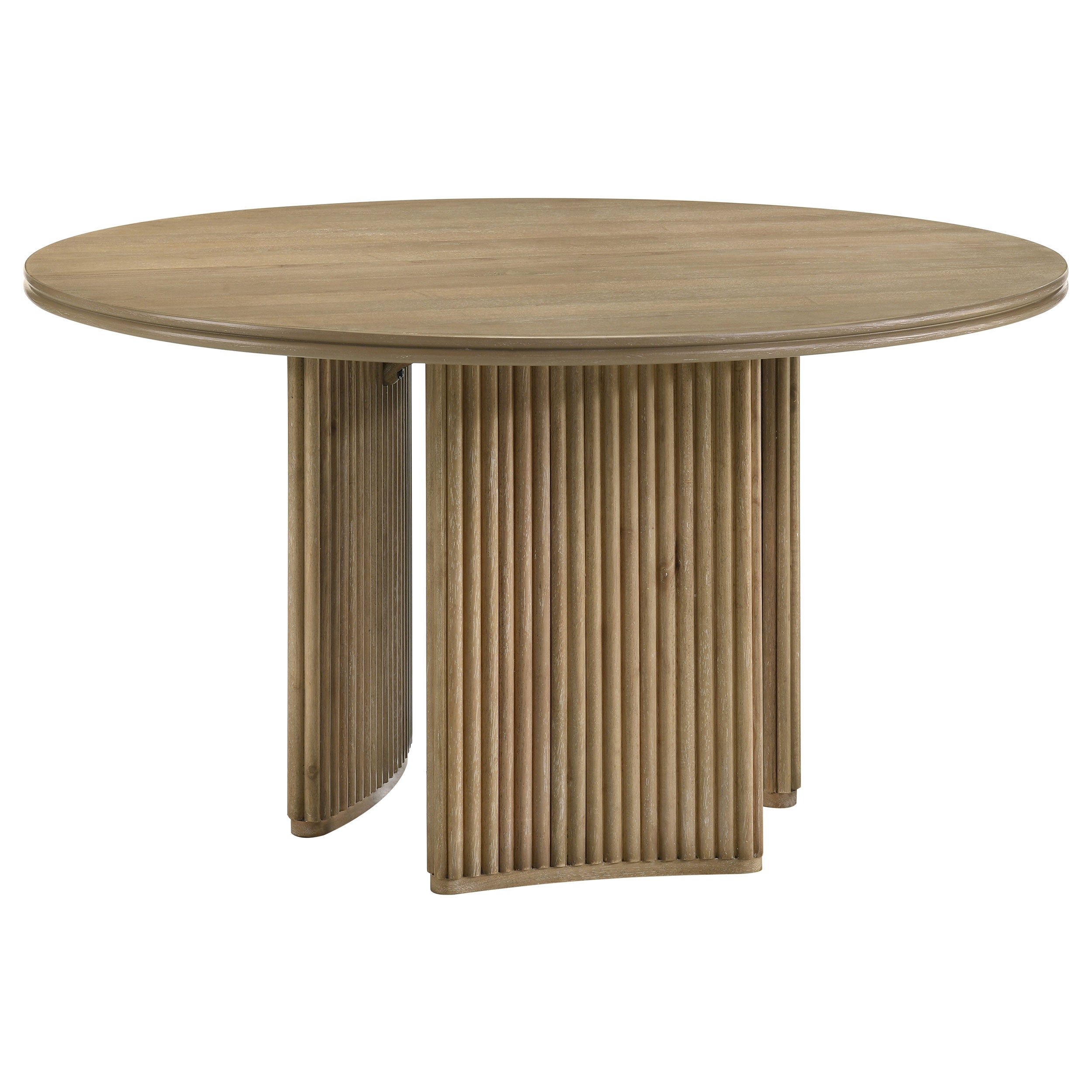 Adina 5-piece Round Dining Table Set Distressed Light Brown-