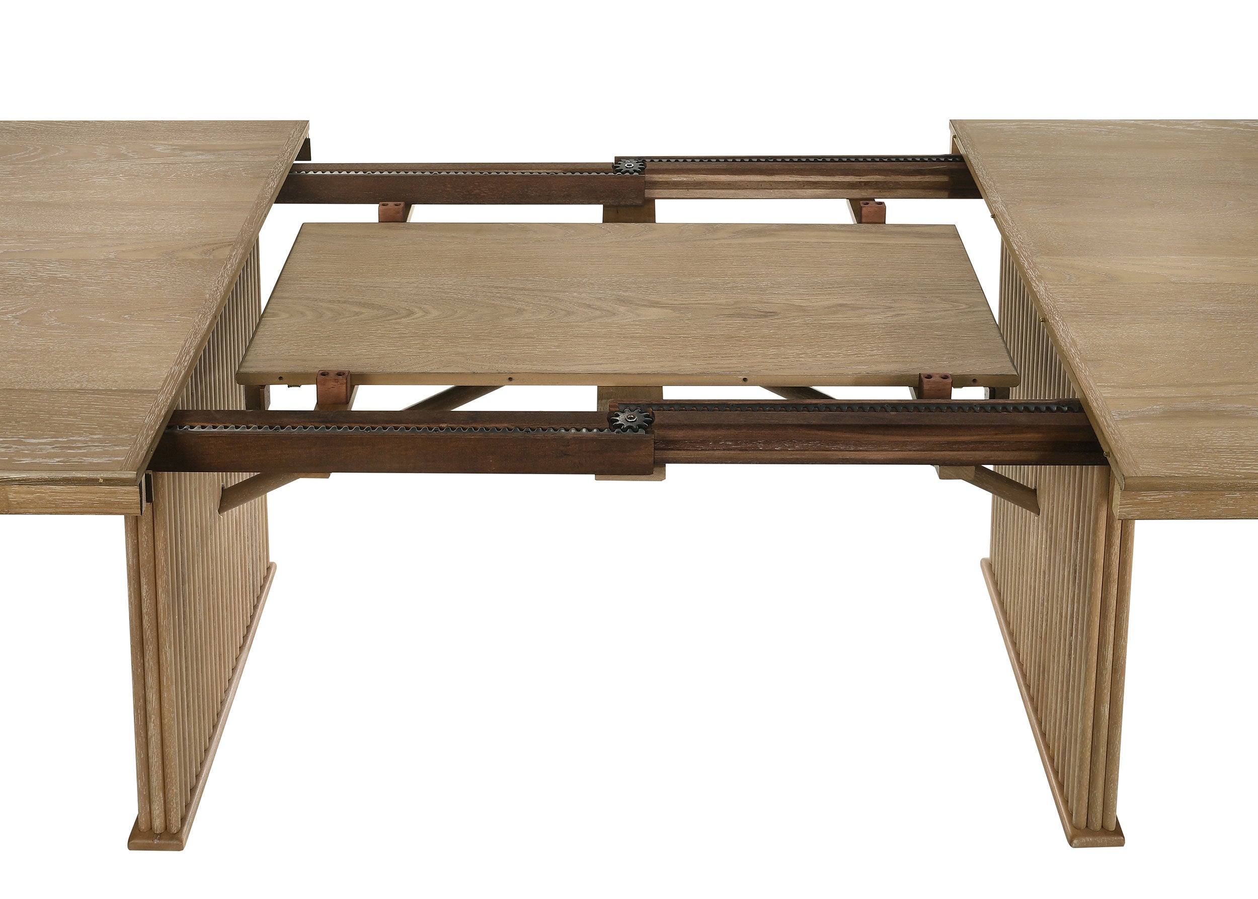 Adina 89-inch Extension Dining Table Distressed Light Brown-
