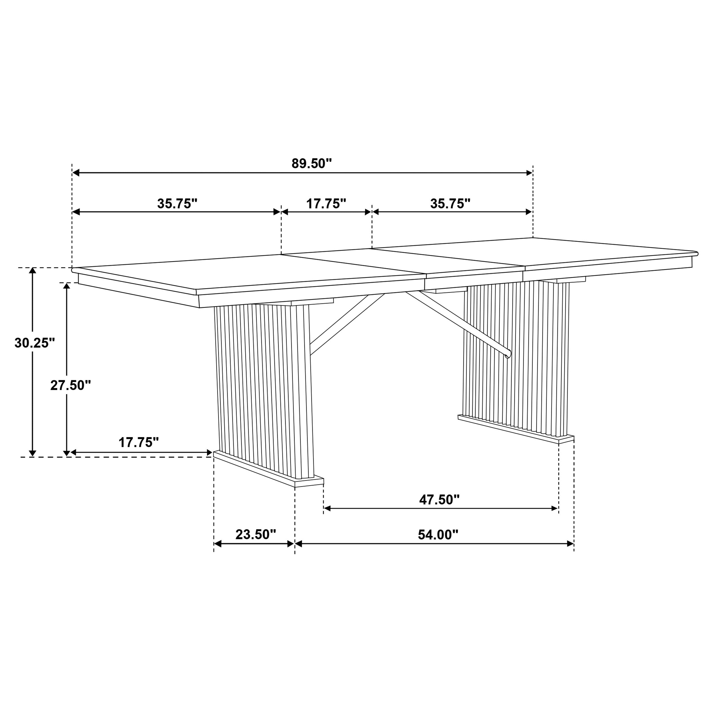 Adina 89-inch Extension Dining Table Distressed Light Brown-