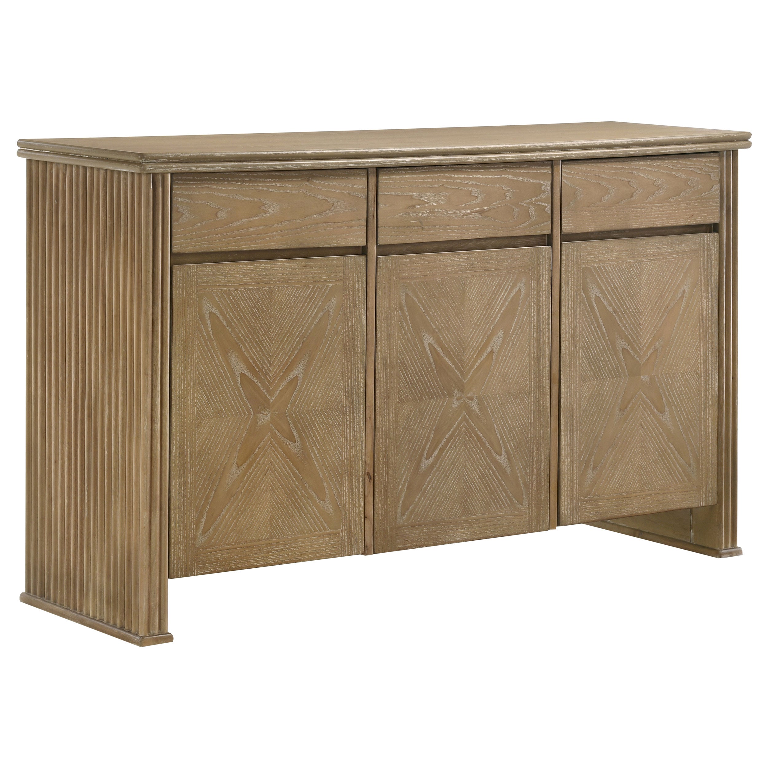 Adina 3-door 59-inch Sideboard Server Distressed Light Brown-