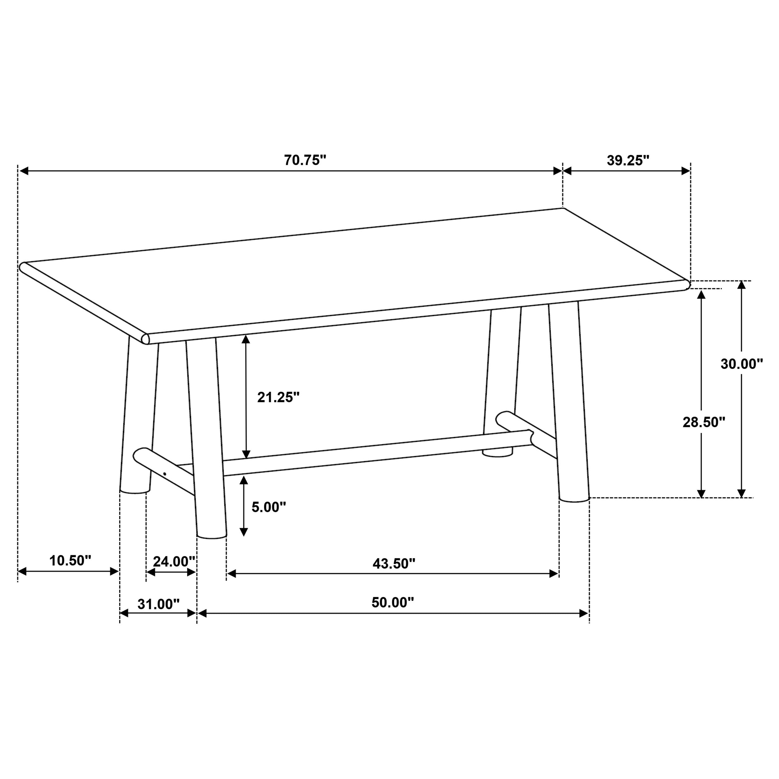 Duncan 7-piece Rectangular Wood Dining Table Set Washed Oak-