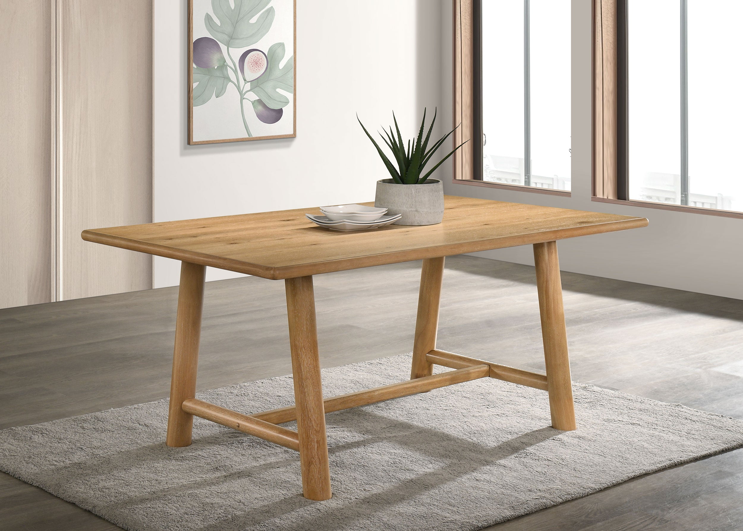 Duncan 71-inch Rectangular Wood Dining Room Table Washed Oak-