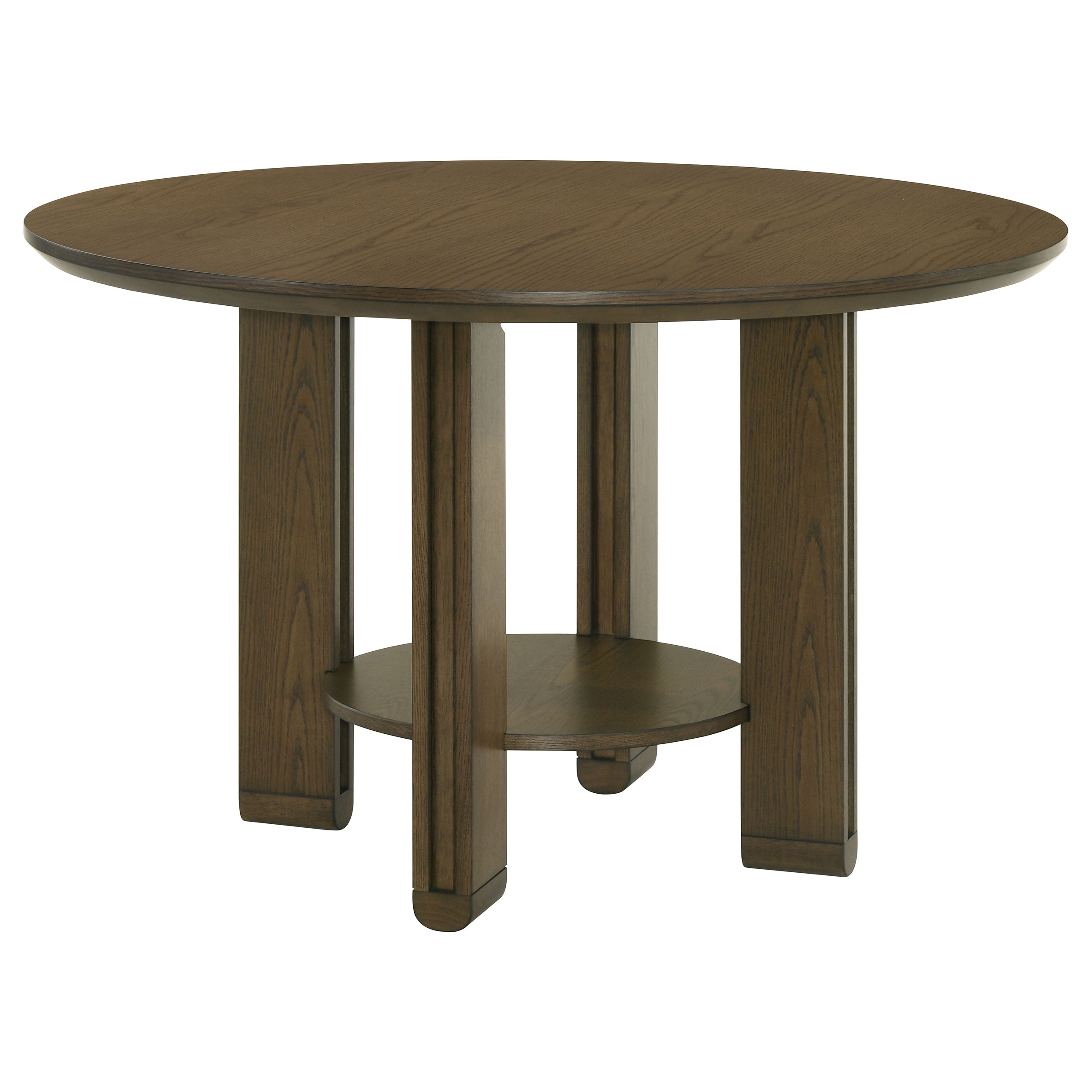 Ottowa 47-inch Round Wood Dining Table with Shelf Brown-