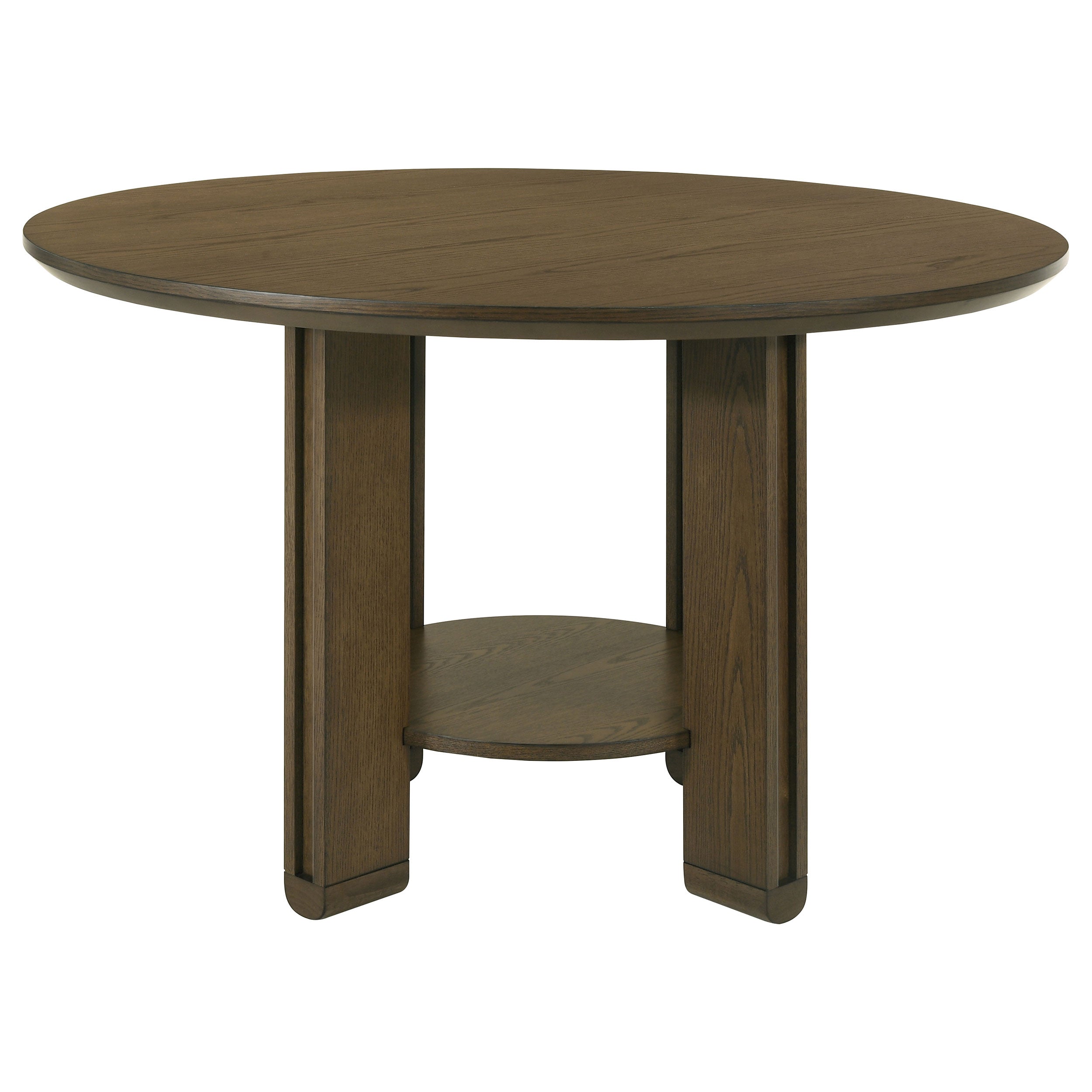Ottowa 47-inch Round Wood Dining Table with Shelf Brown-