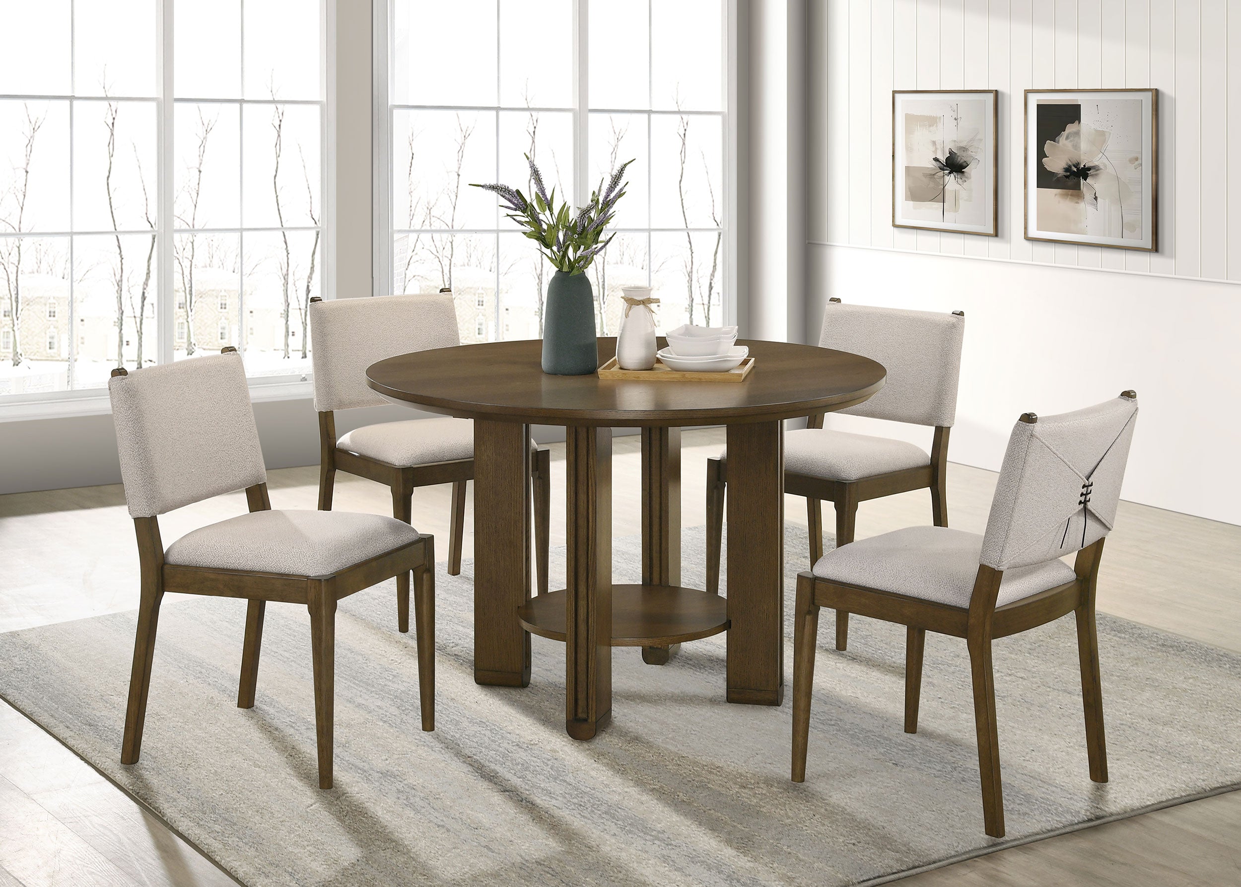 Ottowa Upholstered Dining Side Chair Brown (Set of 2)-