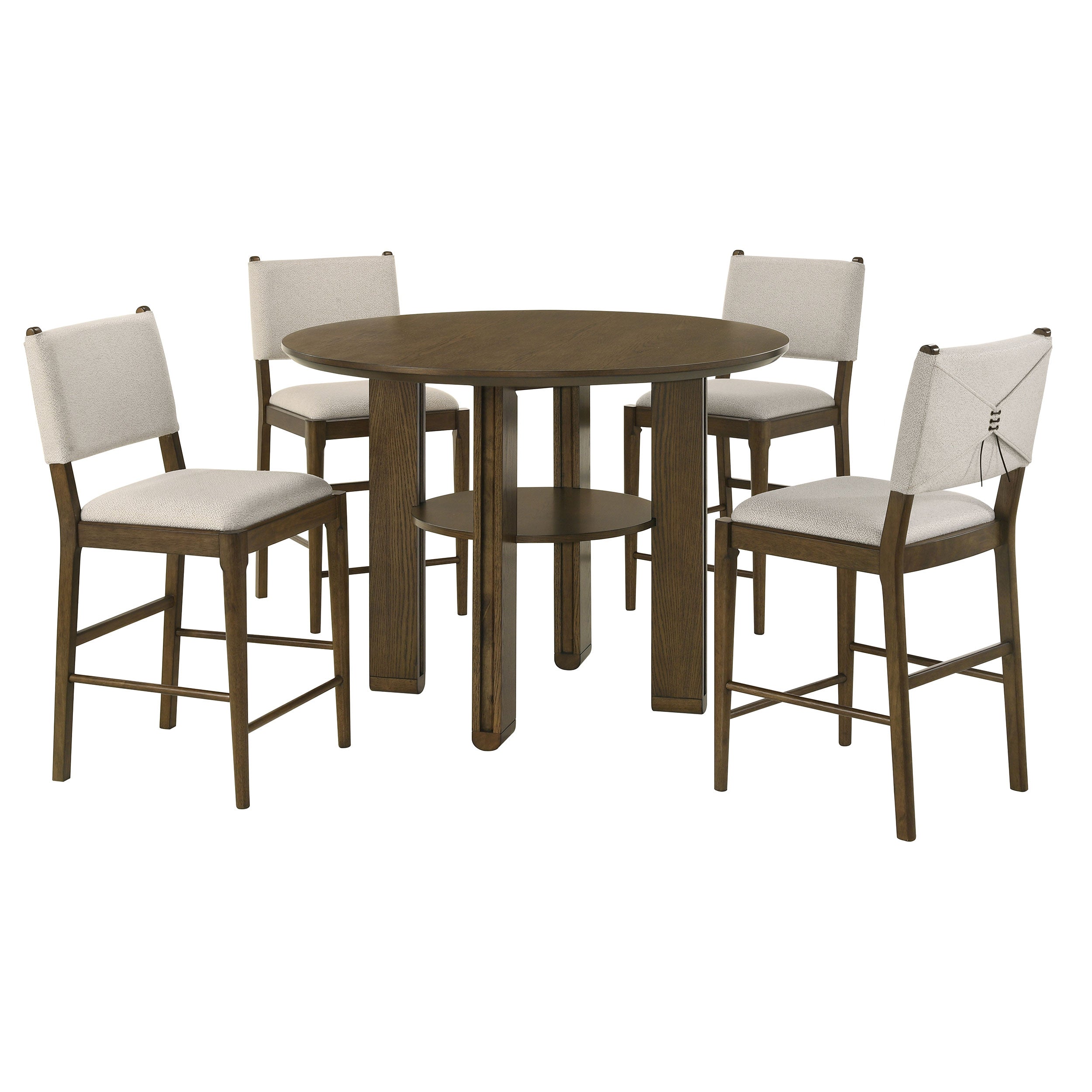 Ottowa 5-piece Round Counter Height Dining Room Set Brown-