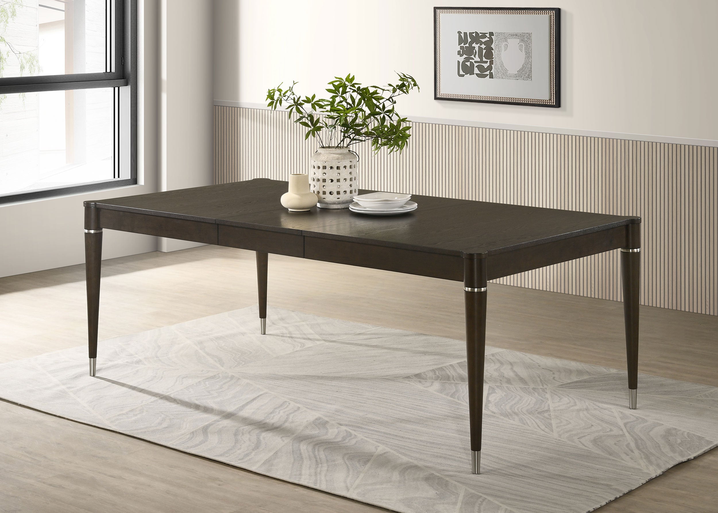 Reseda 81-inch Extension Leaf Dining Table Ash Brown-