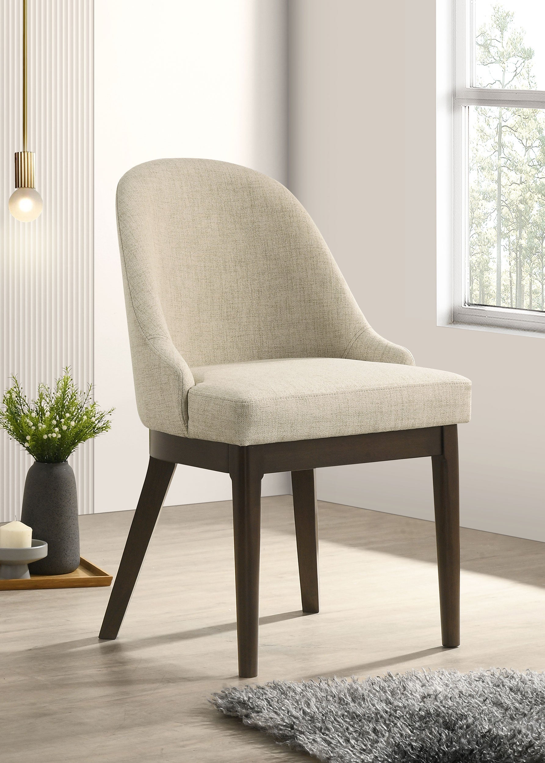 Reseda Upholstered Dining Side Chair Beige (Set of 2)-