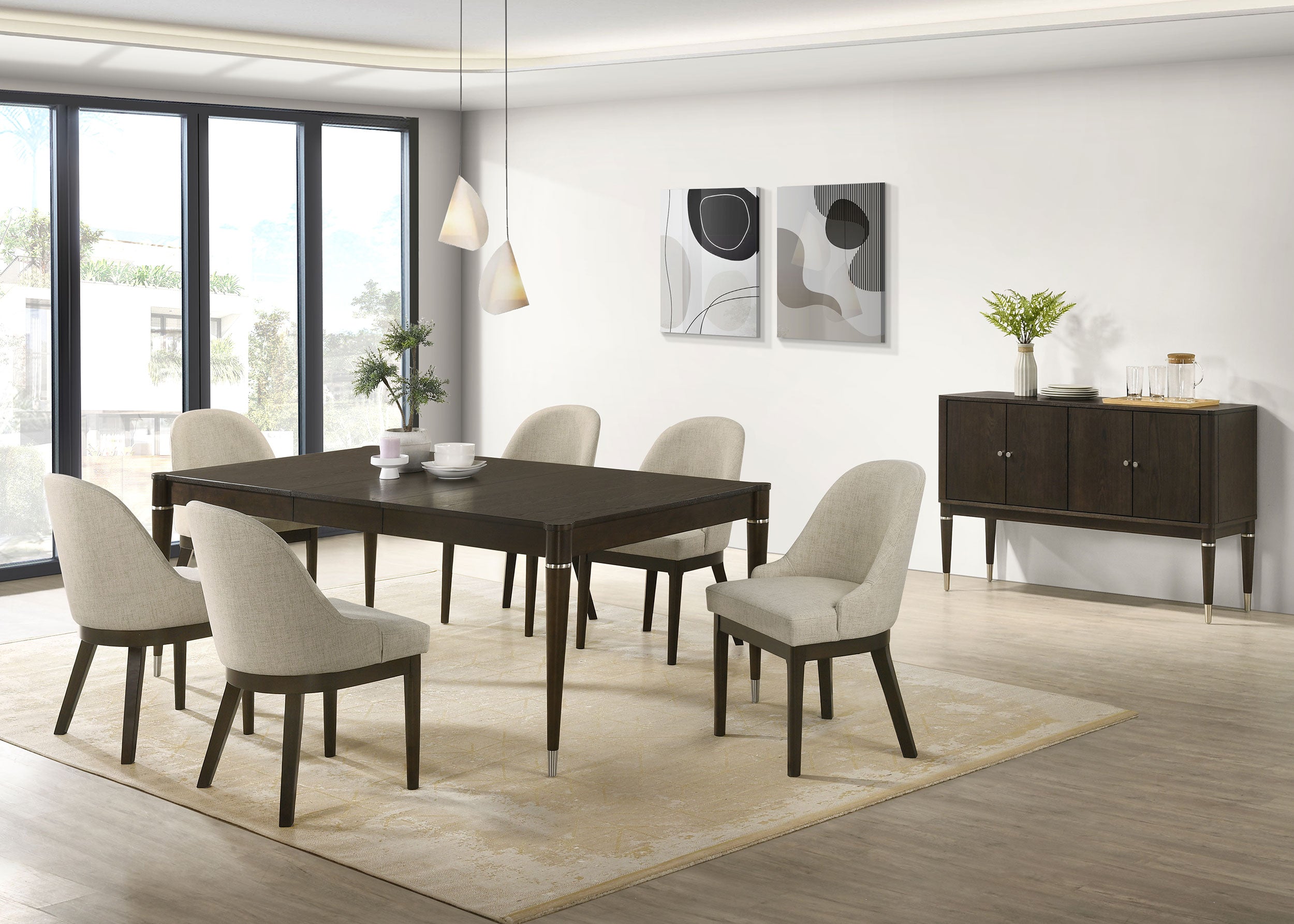 Reseda Upholstered Dining Side Chair Beige (Set of 2)-