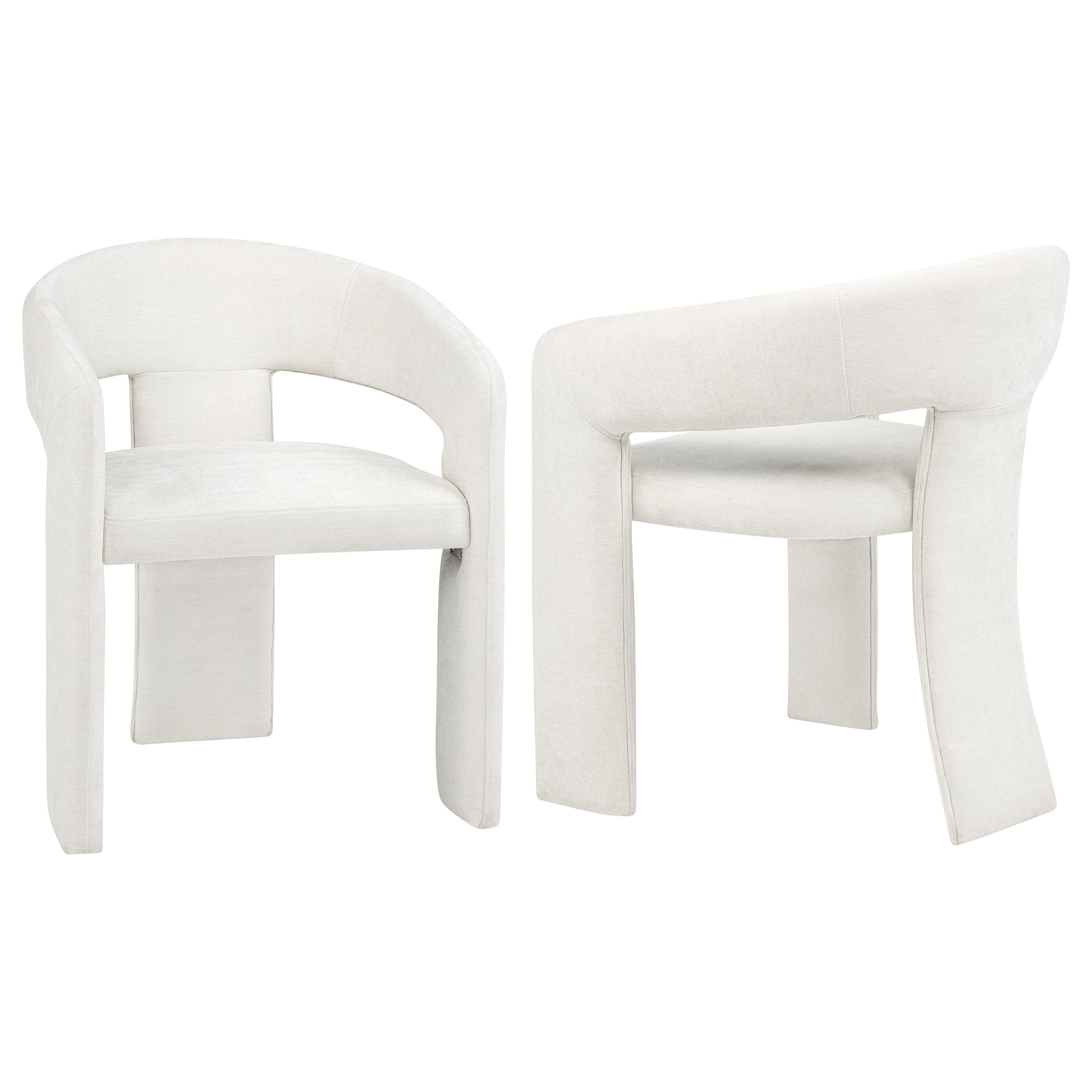 Carlow Upholstered Dining Arm Chair White (Set of 2)-
