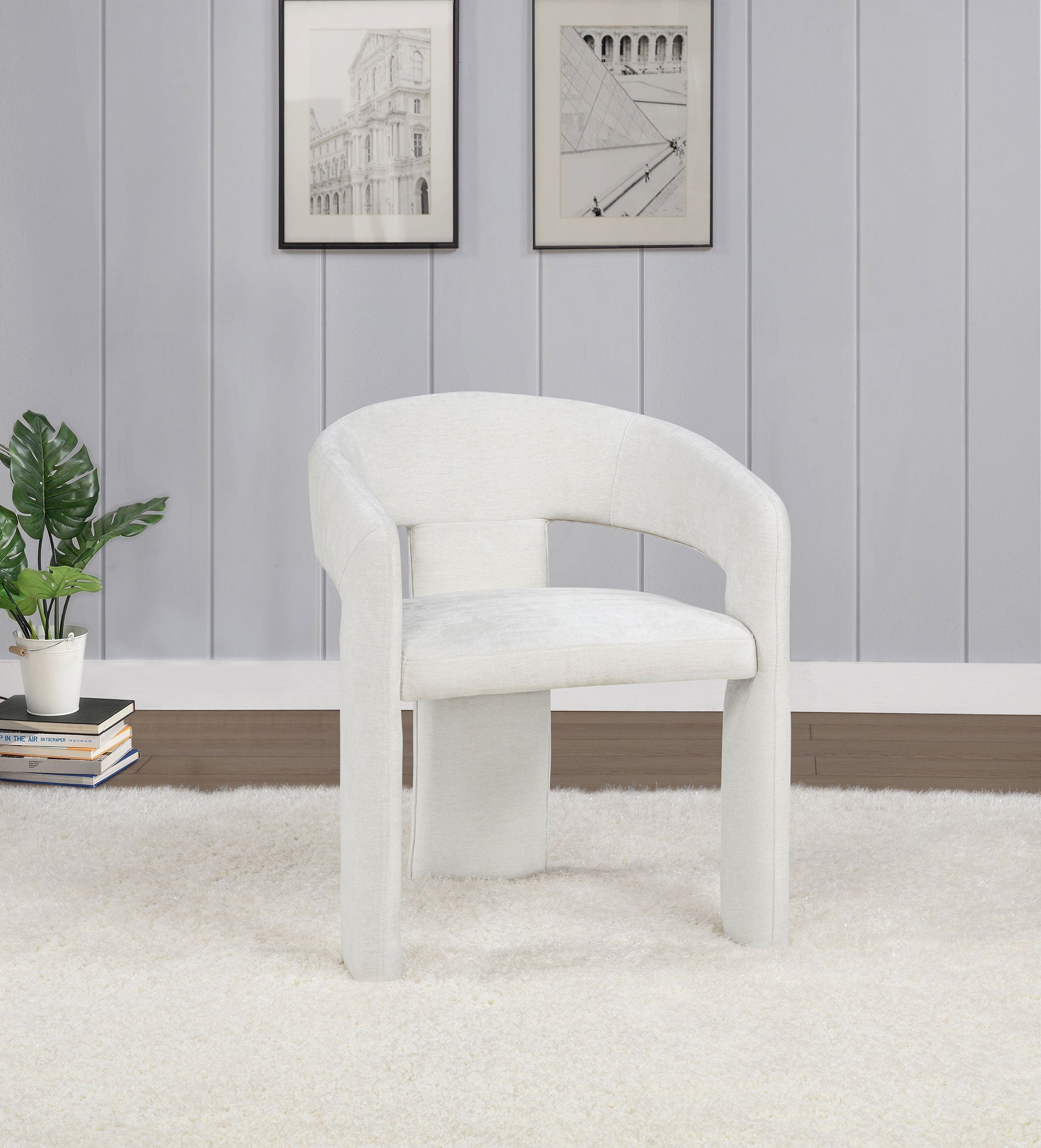 Carlow Upholstered Dining Arm Chair White (Set of 2)-