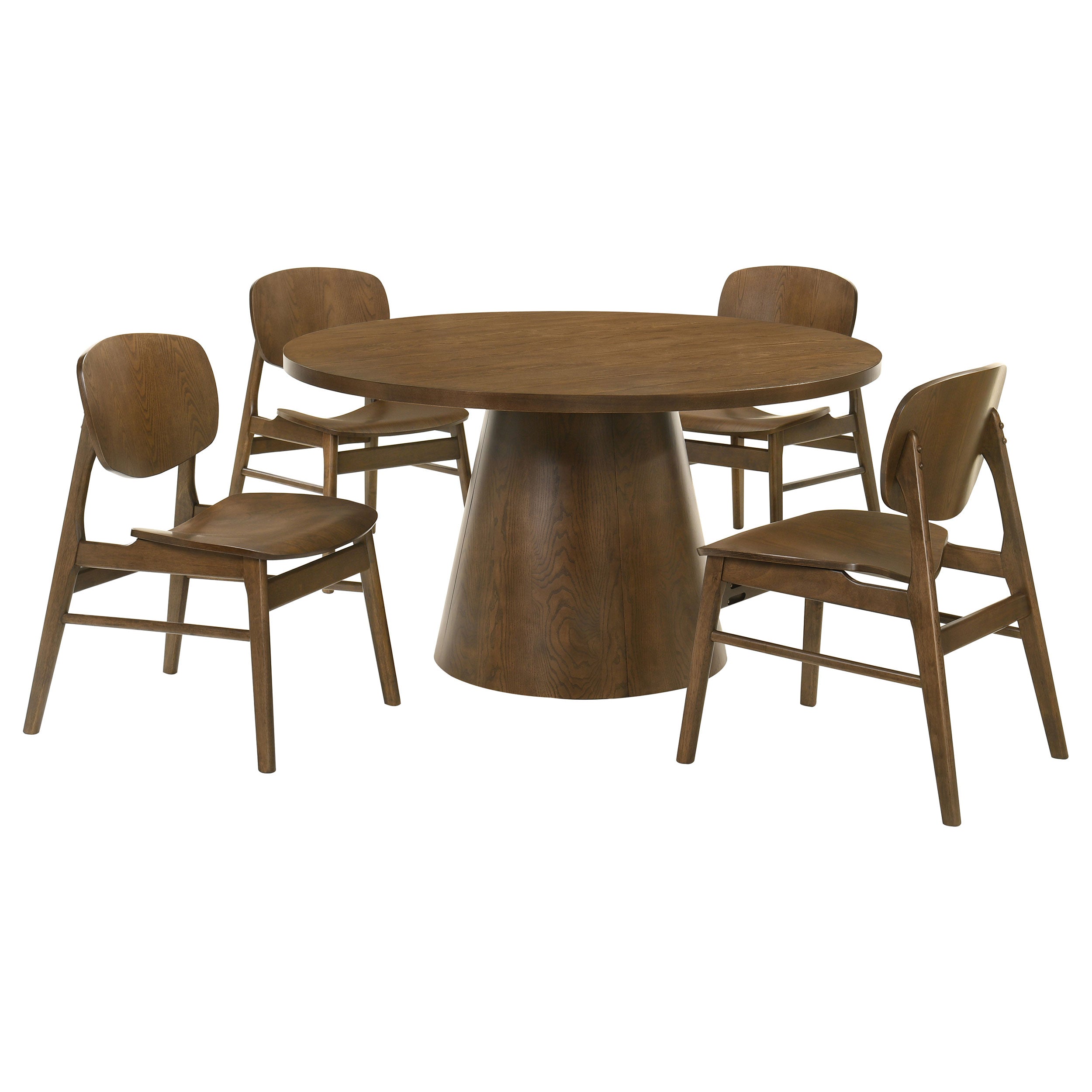 Franklin 5-piece 54-inch Round Dining Table Set Dark Brown-