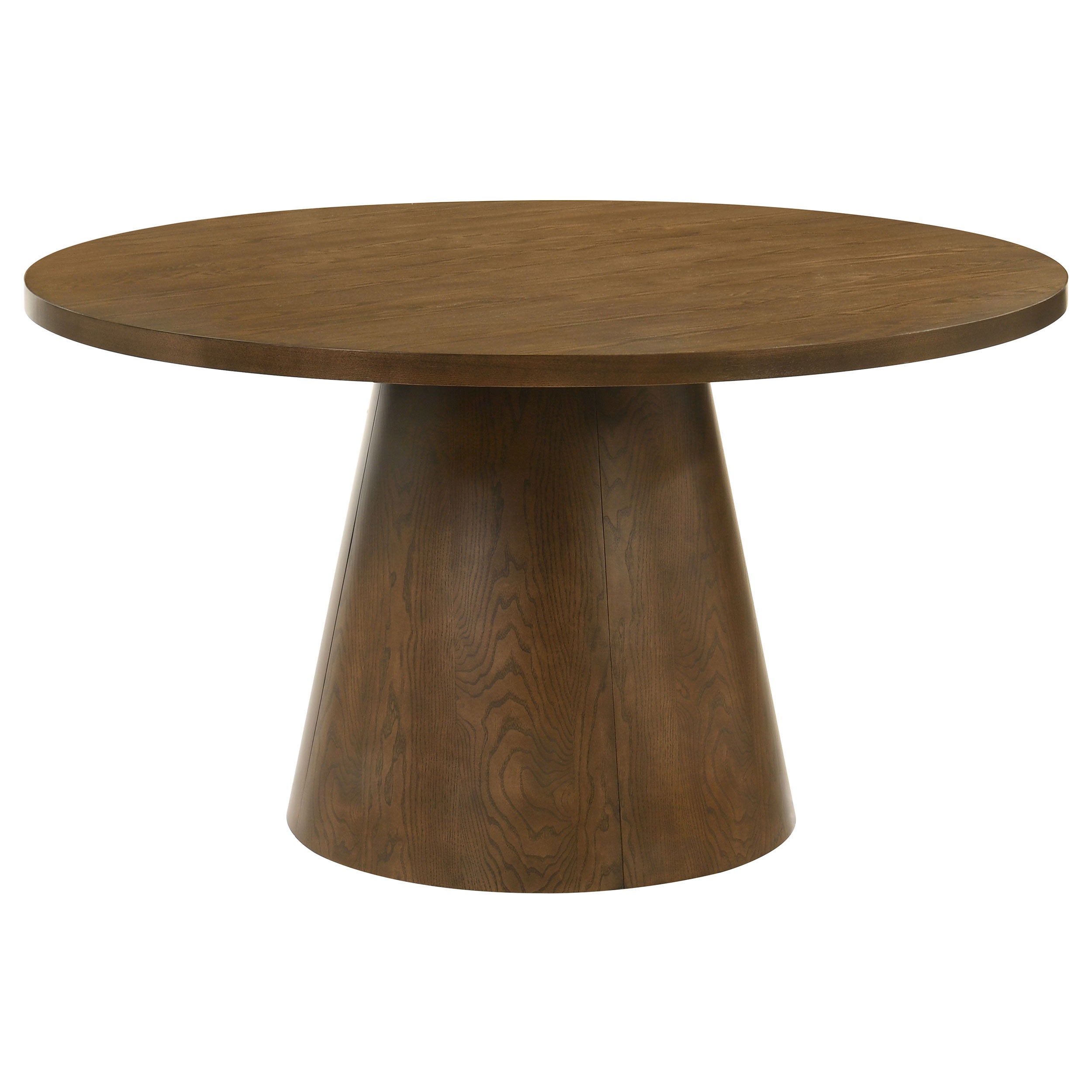 Franklin 54-inch Round Wood Pedestal Base Dining Table Dark Brown-