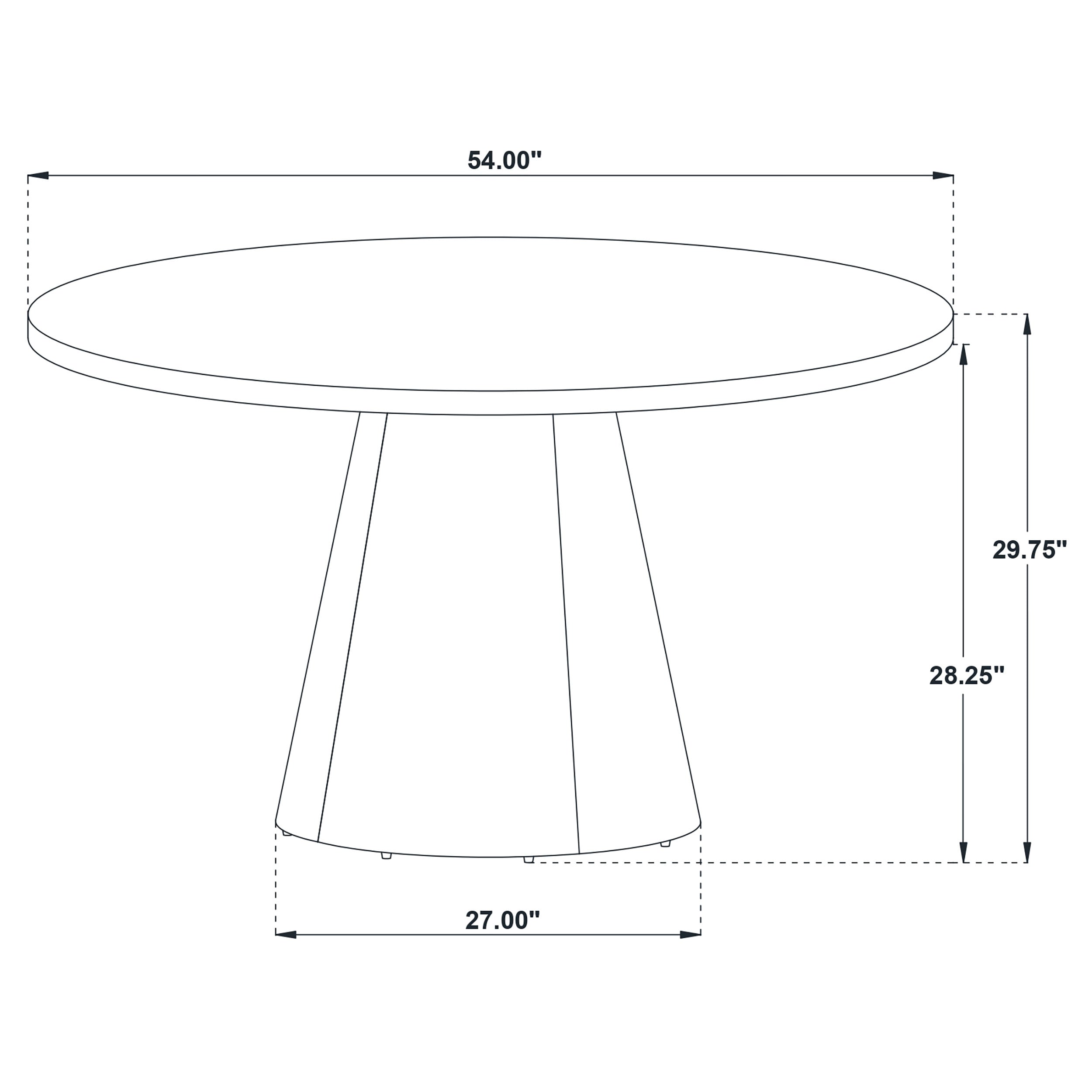 Franklin 54-inch Round Wood Pedestal Base Dining Table Dark Brown-