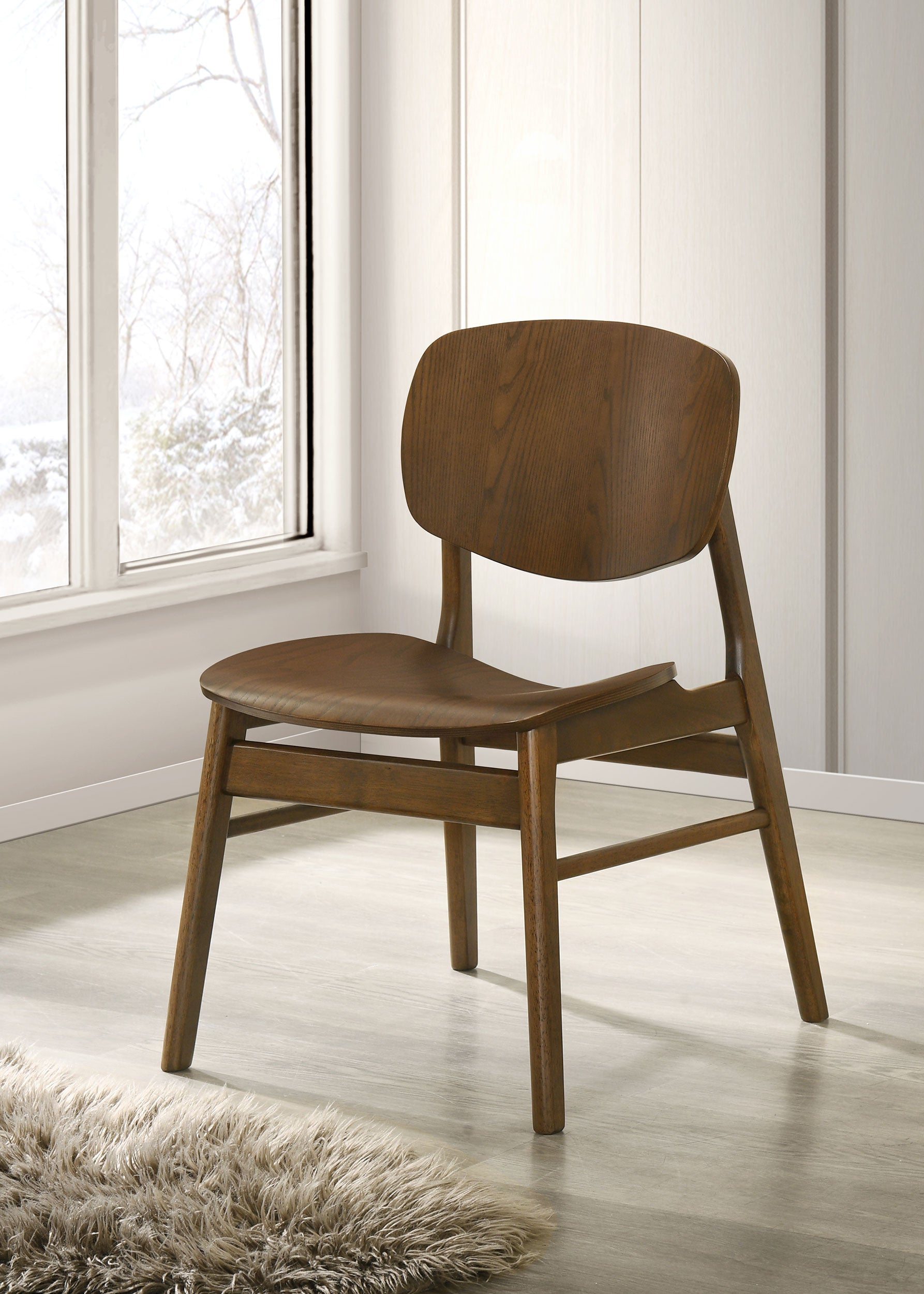 Benford Dining Side Chair Wood Seat Dark Brown (Set of 2)-