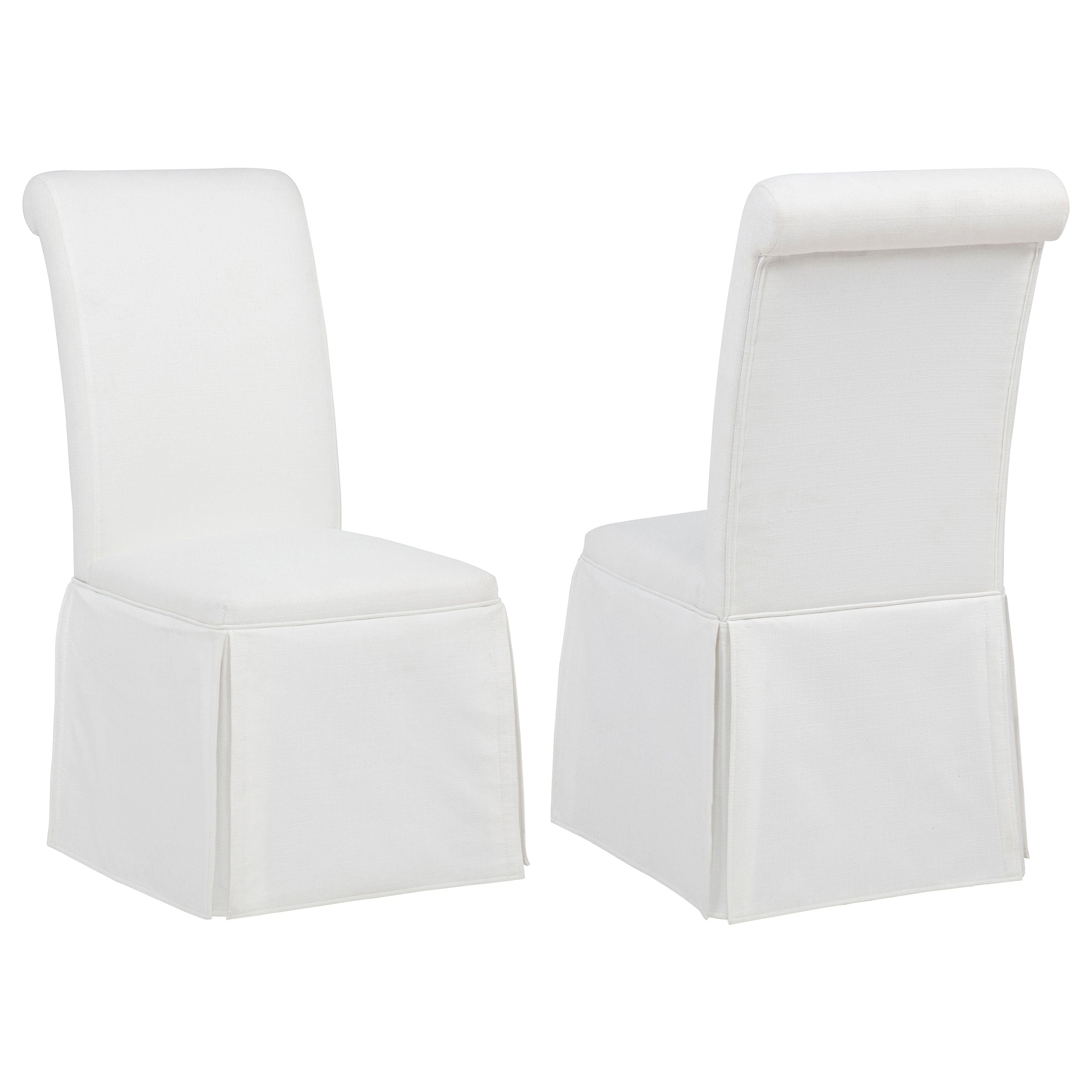 Shawna Upholstered Skirted Side Chair White (Set of 2)-