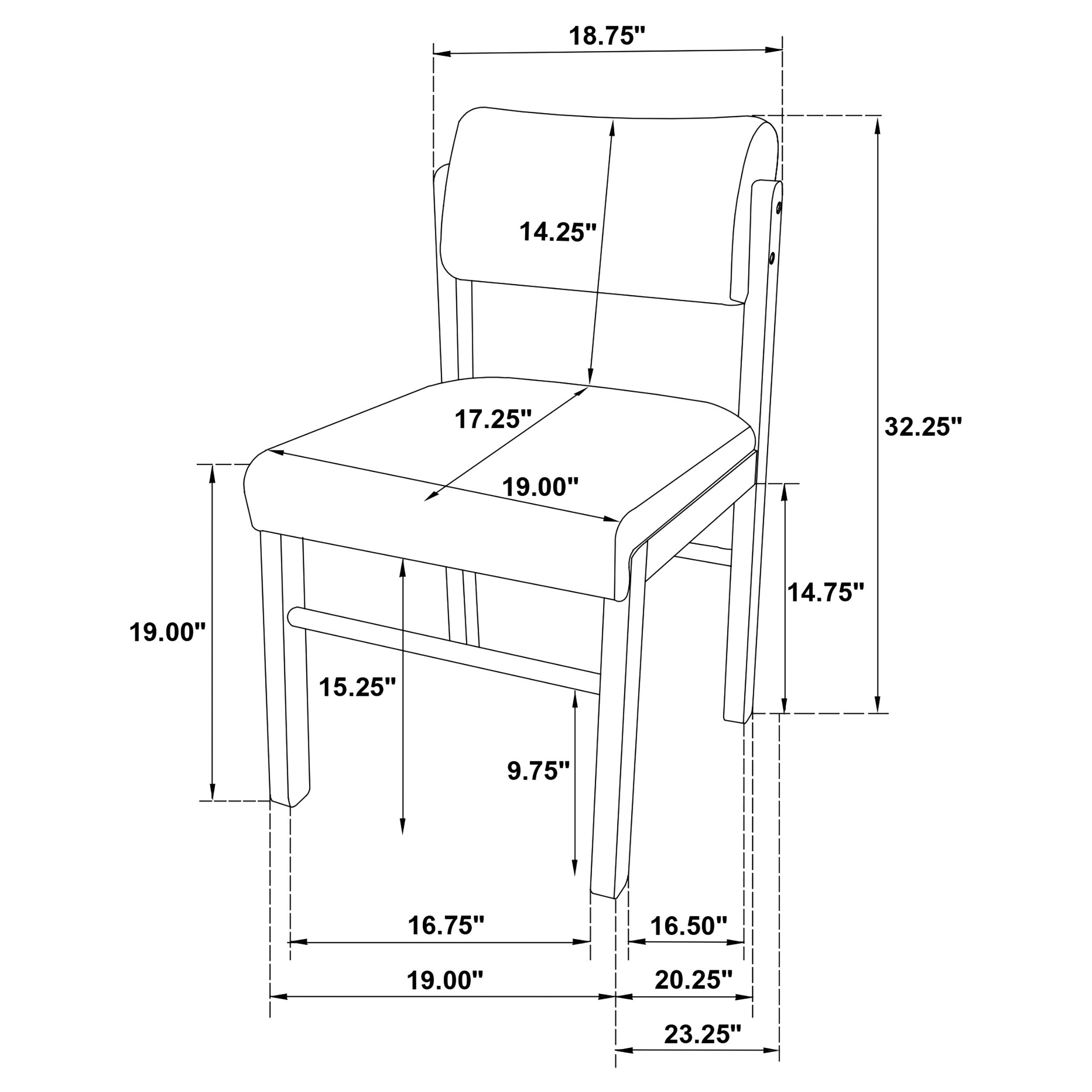 Kehoe Upholstered Dining Side Chair Black (Set of 2)-