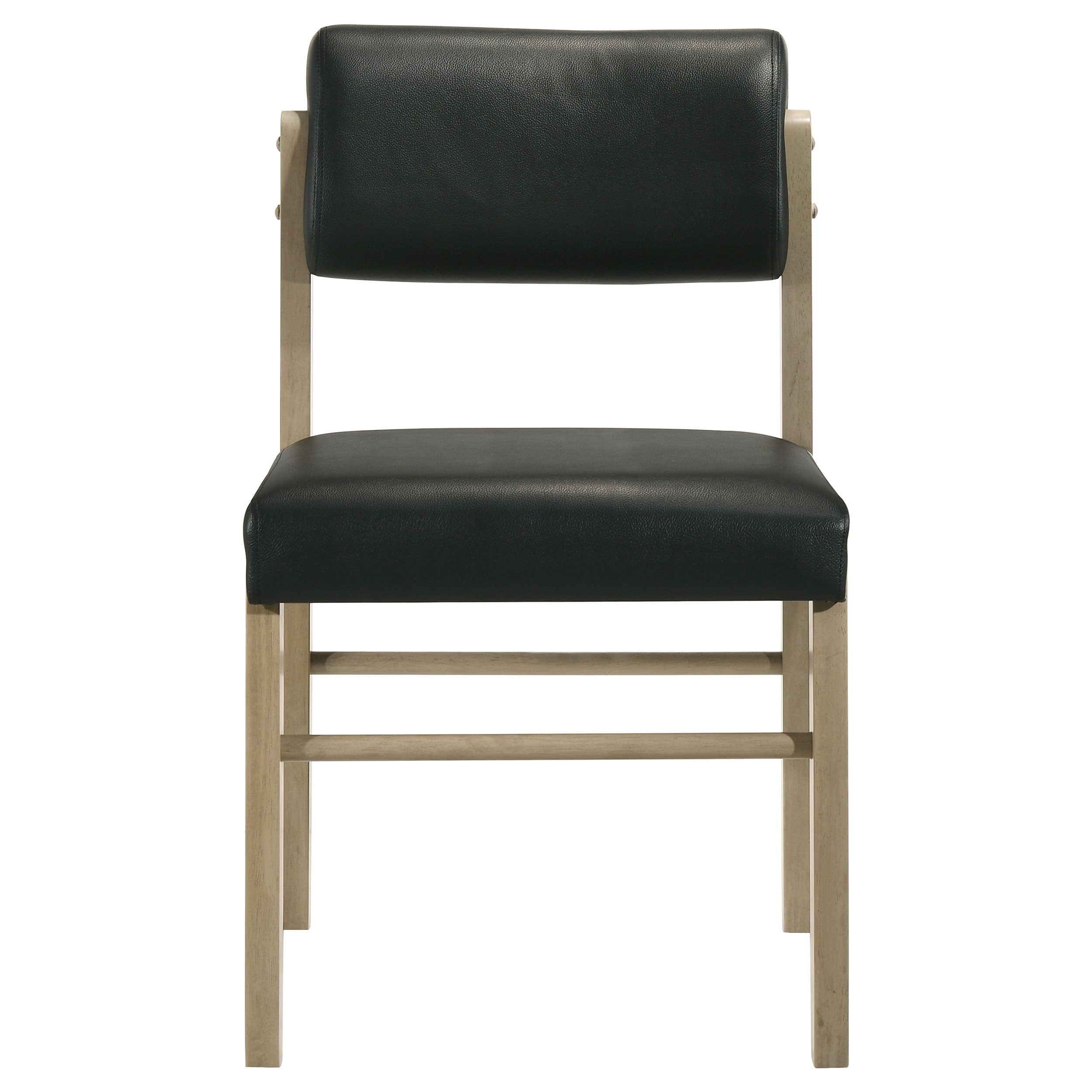 Kehoe Upholstered Dining Side Chair Black and Natural Oak (Set of 2)-