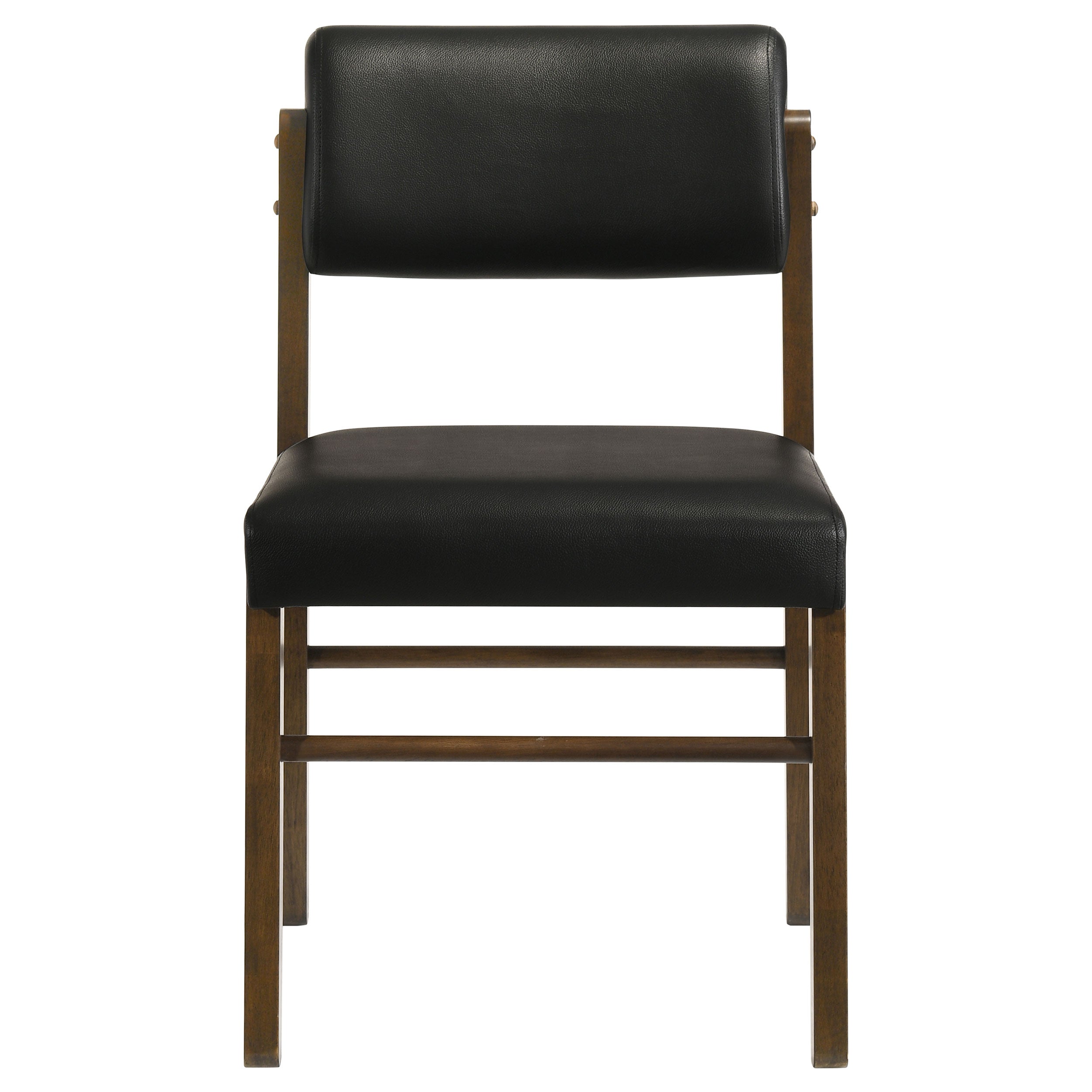 Kehoe Upholstered Dining Side Chair Black and Walnut (Set of 2)-