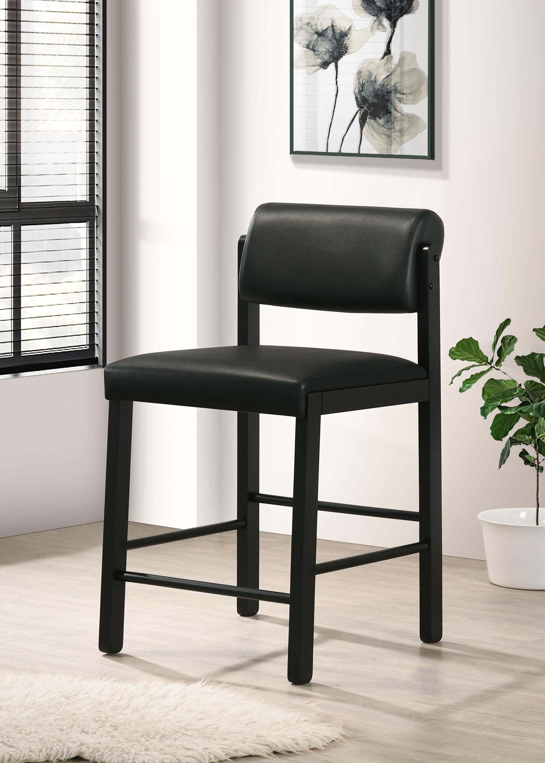 Kehoe Upholstered Counter Height Chair Black (Set of 2)-