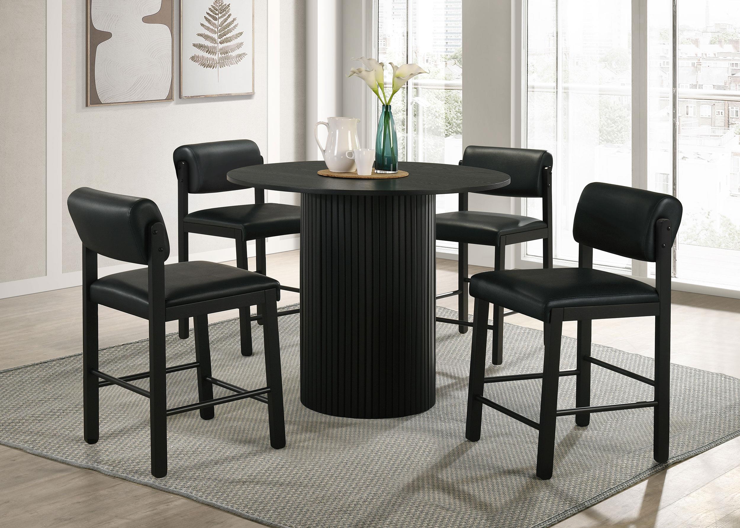 Kehoe Upholstered Counter Height Chair Black (Set of 2)-