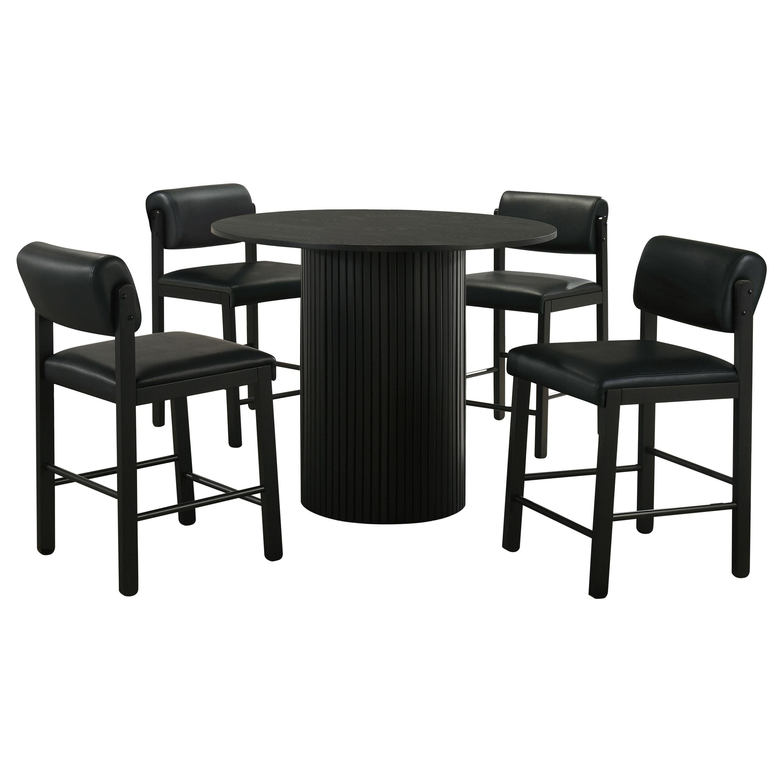 Kehoe Upholstered Counter Height Chair Black (Set of 2)-