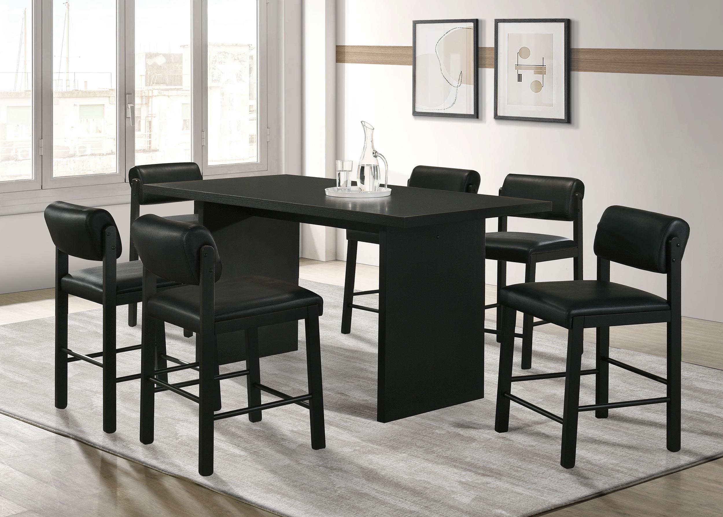 Kehoe Upholstered Counter Height Chair Black (Set of 2)-