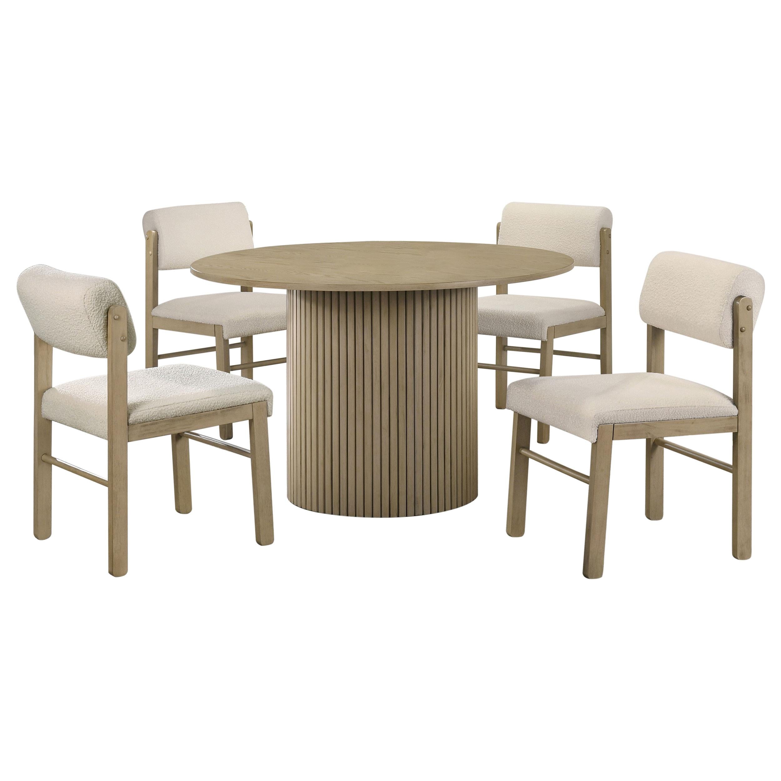 Hamlyn 43-inch Round Wood Dining Room Table Natural Oak-