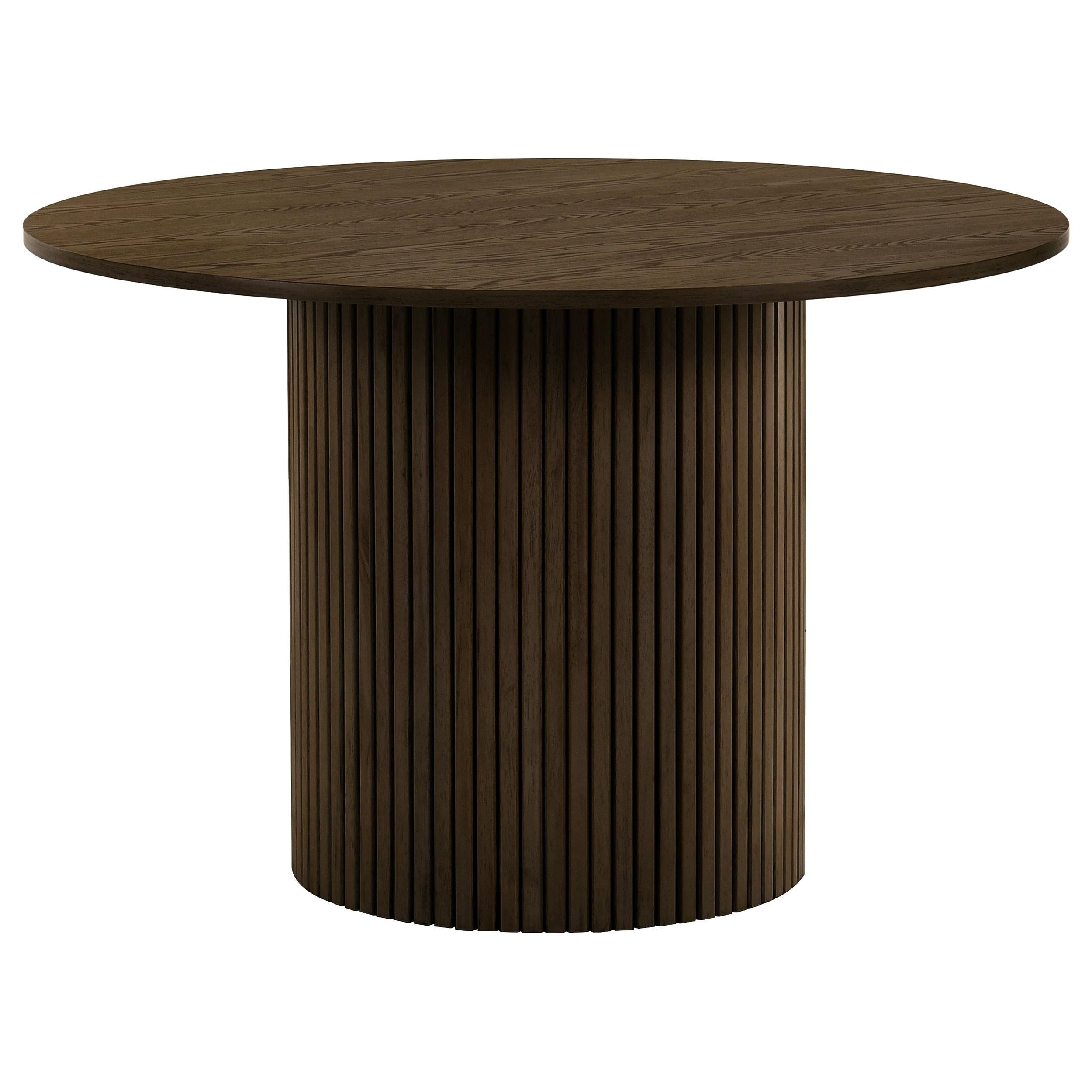 Hamlyn 43-inch Round Wood Dining Room Table Walnut-
