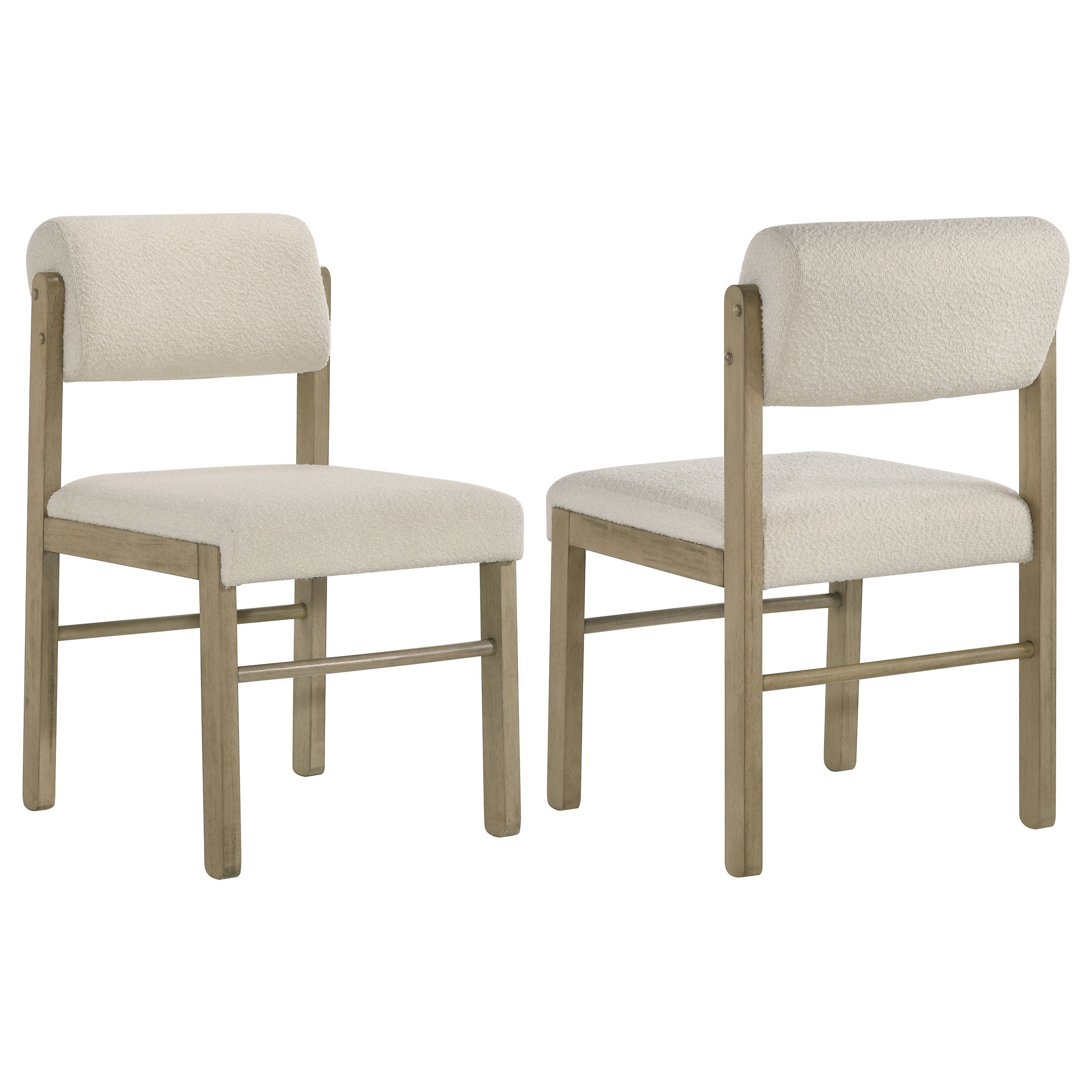 Kehoe Upholstered Dining Side Chair Cream and Natural Oak (Set of 2)-