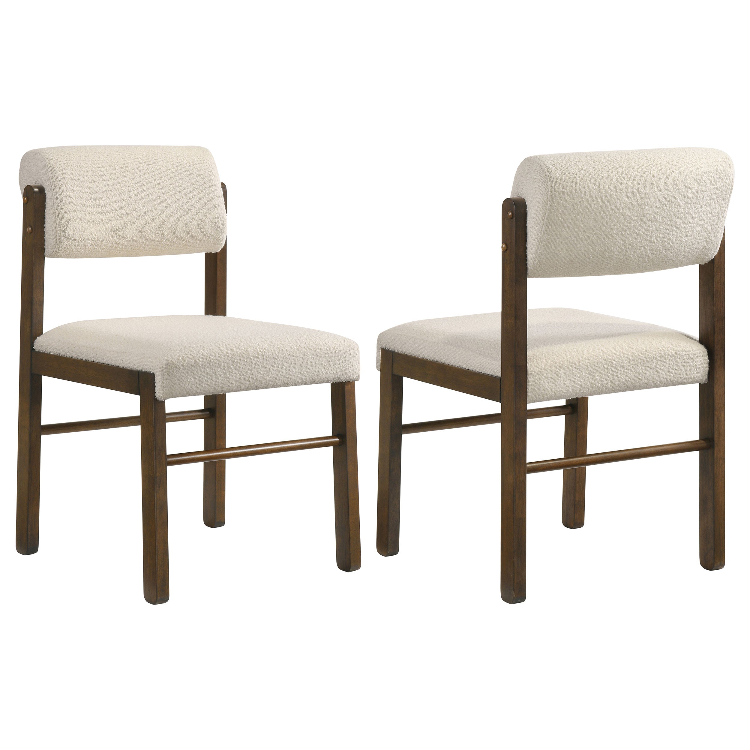Kehoe Upholstered Dining Side Chair Cream and Walnut (Set of 2)-