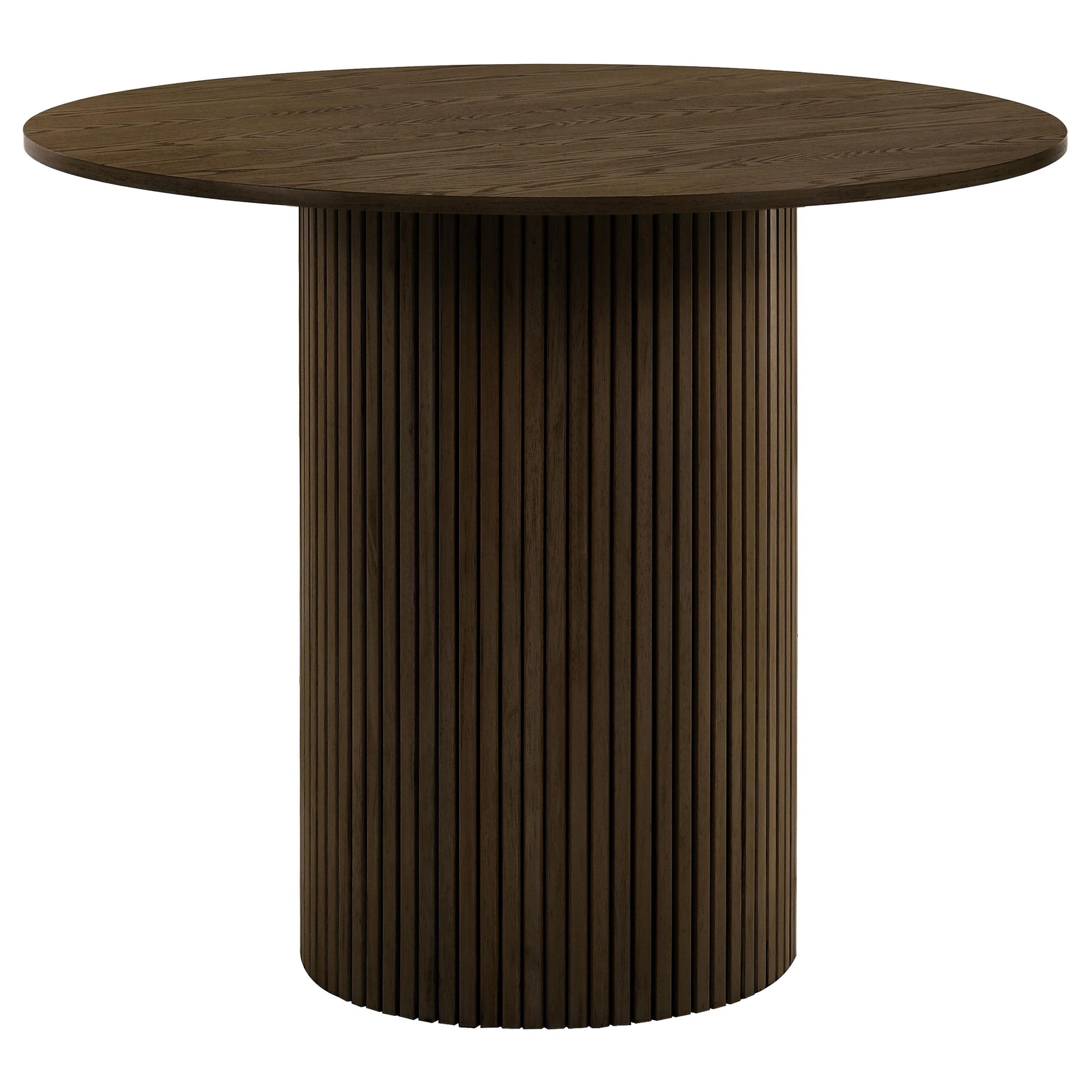 Hamlyn 43-inch Round Wood Counter Height Dining Table Walnut-