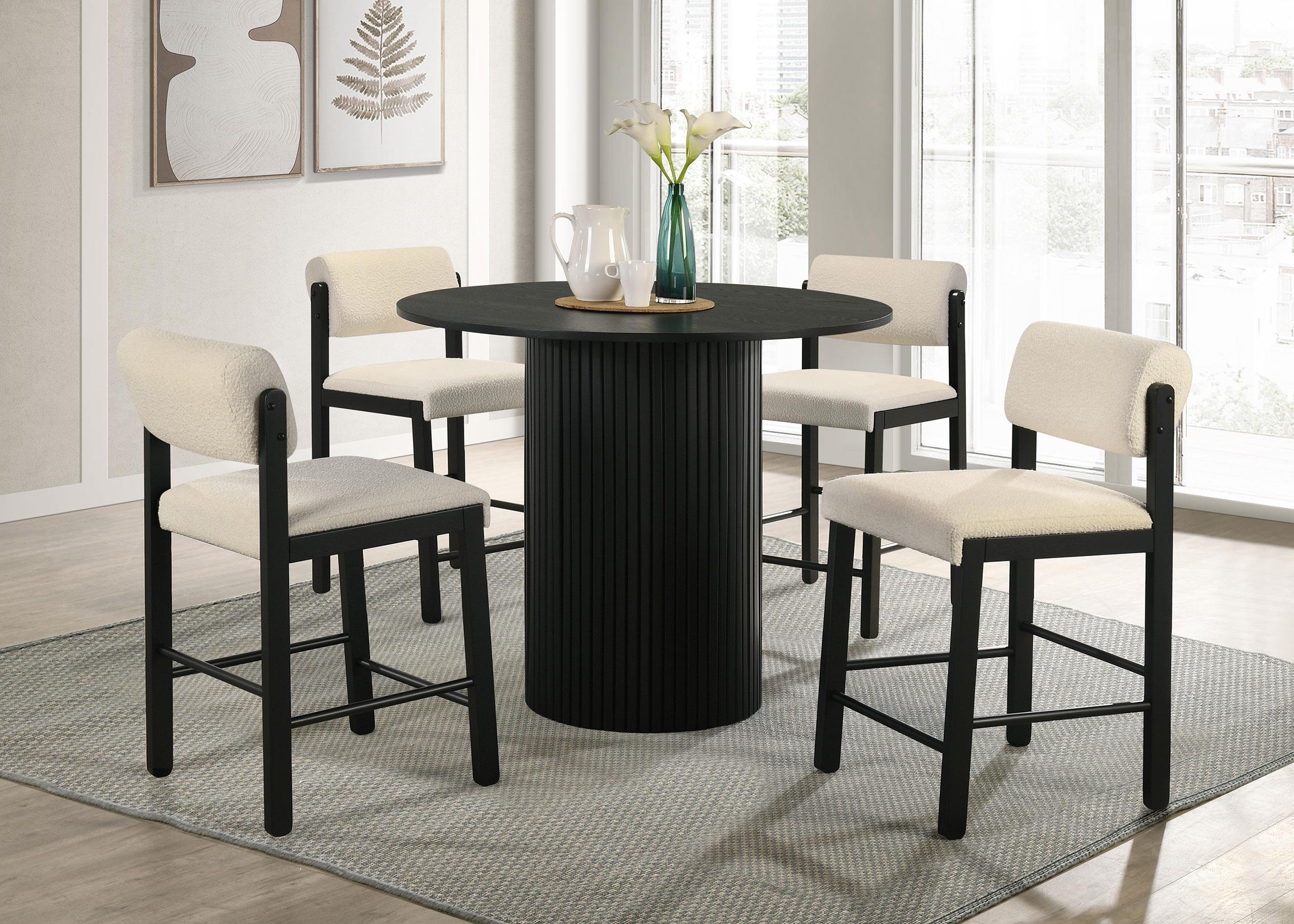 Kehoe Upholstered Counter Height Chair Cream and Black (Set of 2)-