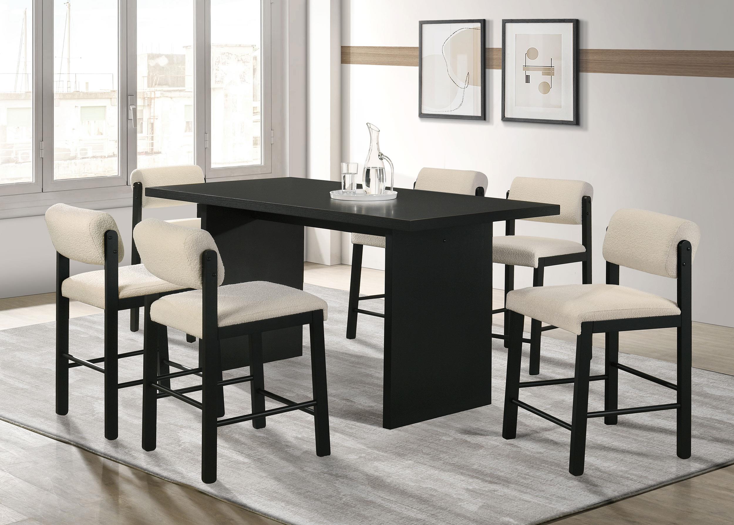 Kehoe Upholstered Counter Height Chair Cream and Black (Set of 2)-