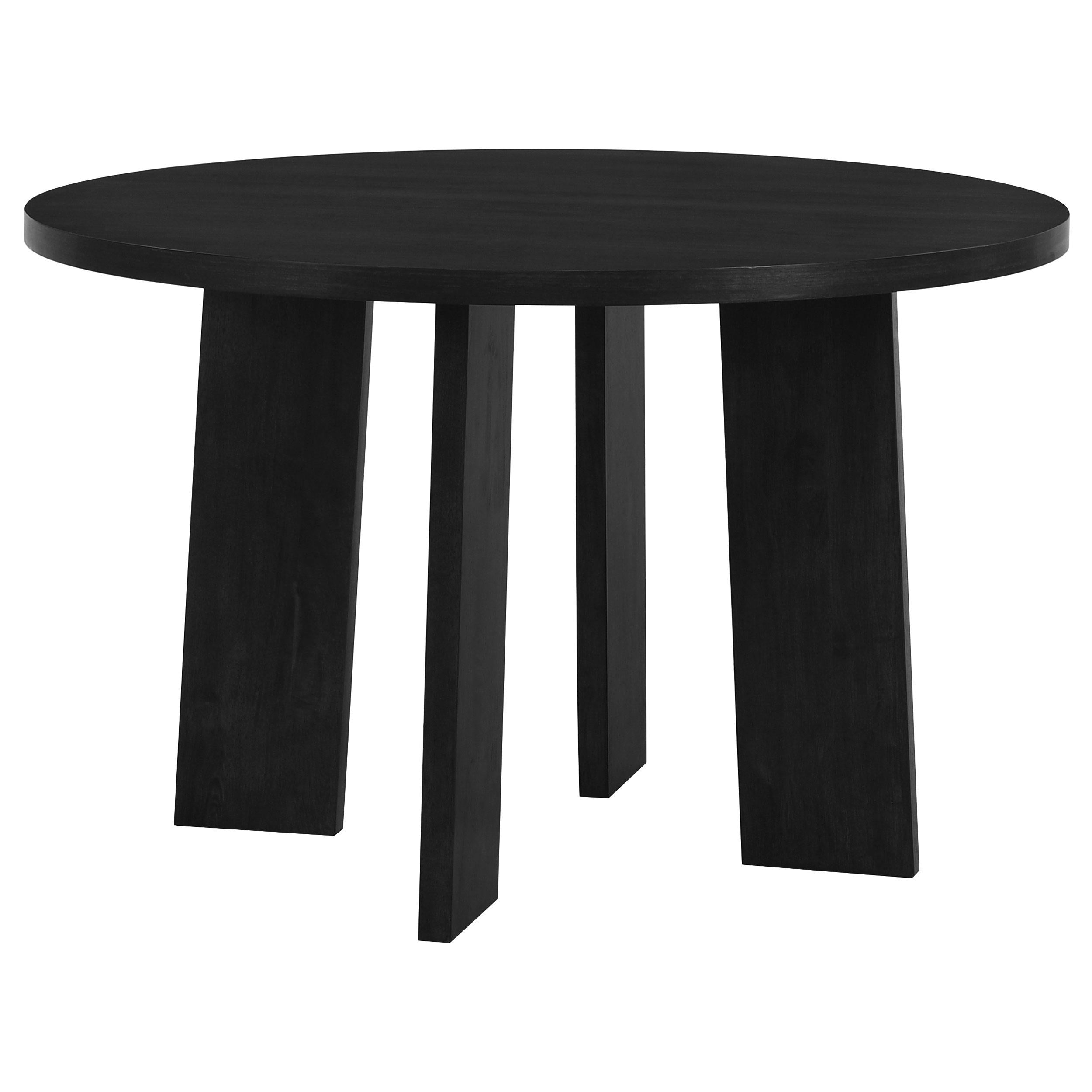 Strouse 47-inch Round Wood Dining Room Table Black-