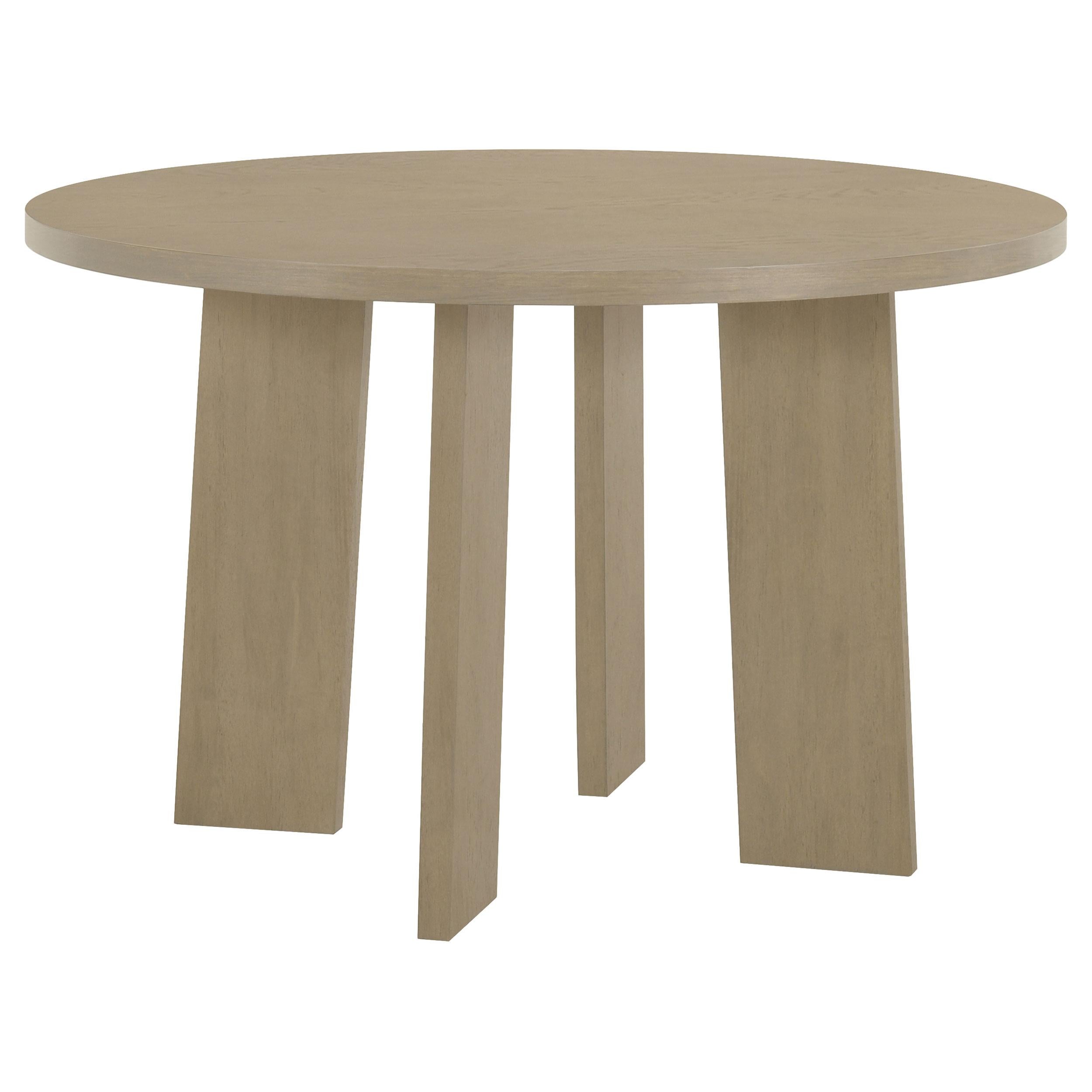 Strouse 47-inch Round Wood Dining Room Table Natural Oak-