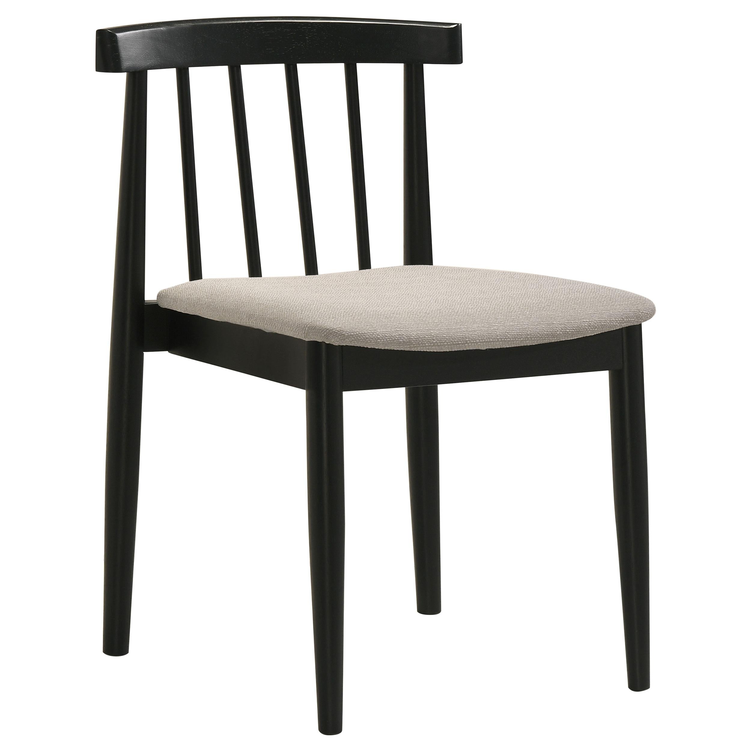 Cullen Dining Side Chair Upholstered Seat Black (Set of 2)-