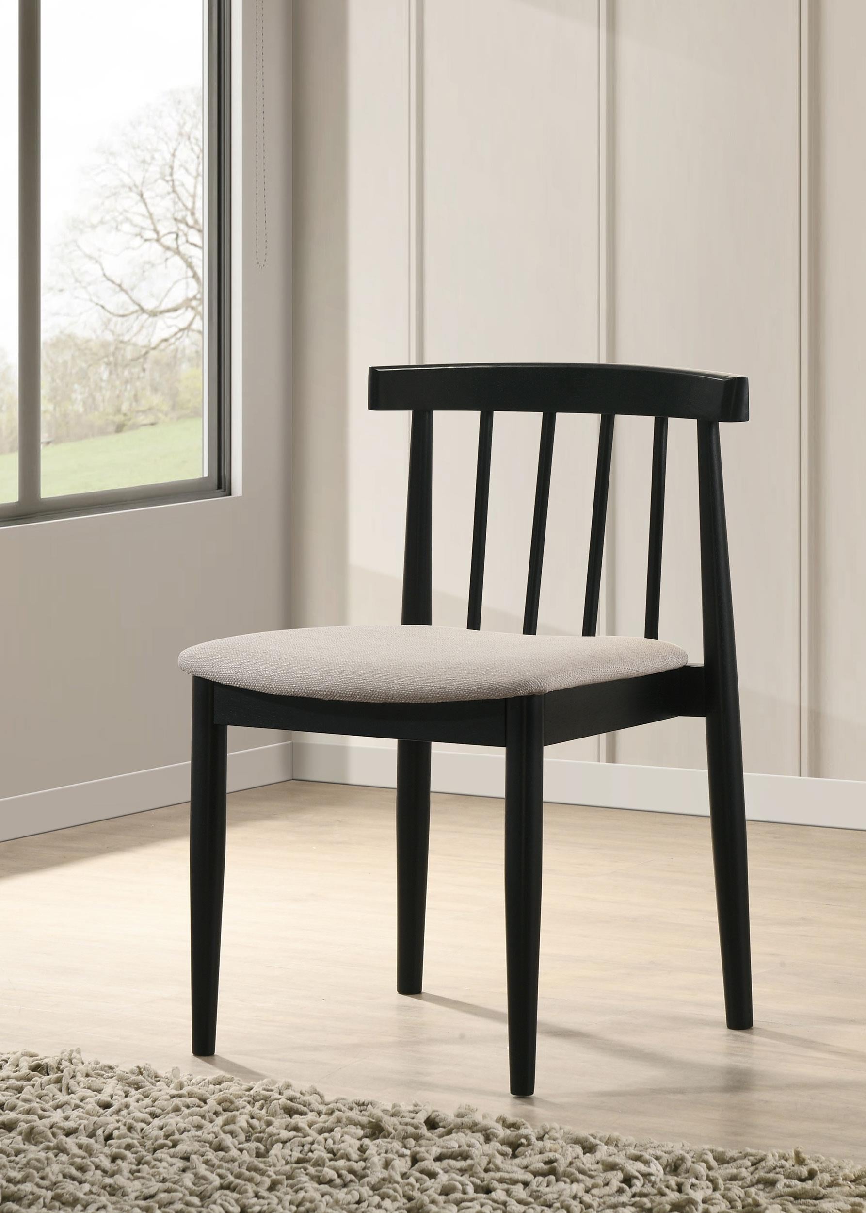 Cullen Dining Side Chair Upholstered Seat Black (Set of 2)-