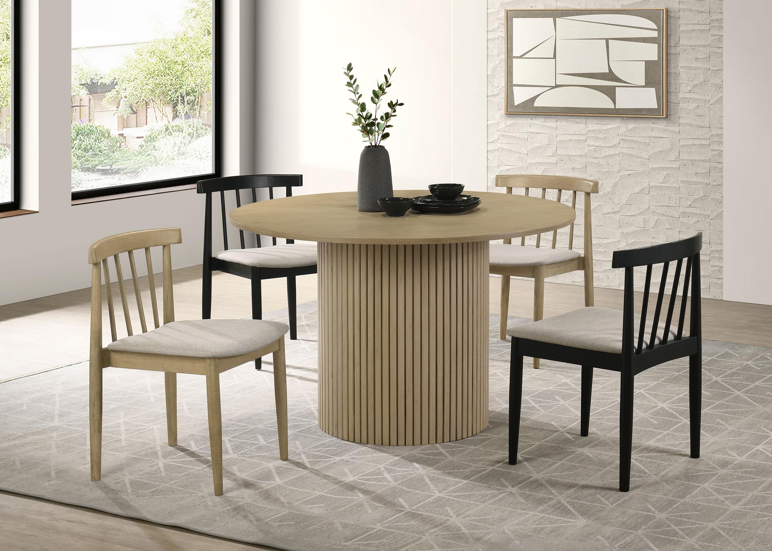Cullen Dining Side Chair Upholstered Seat Black (Set of 2)-