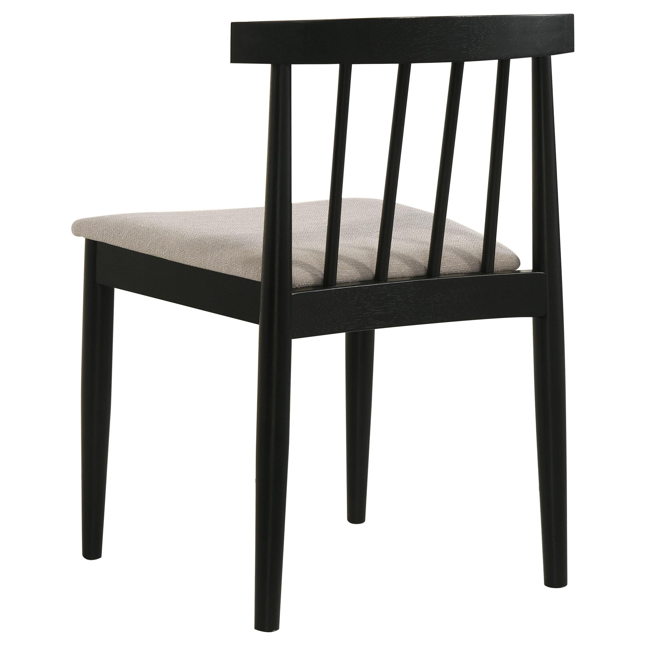 Cullen Dining Side Chair Upholstered Seat Black (Set of 2)-