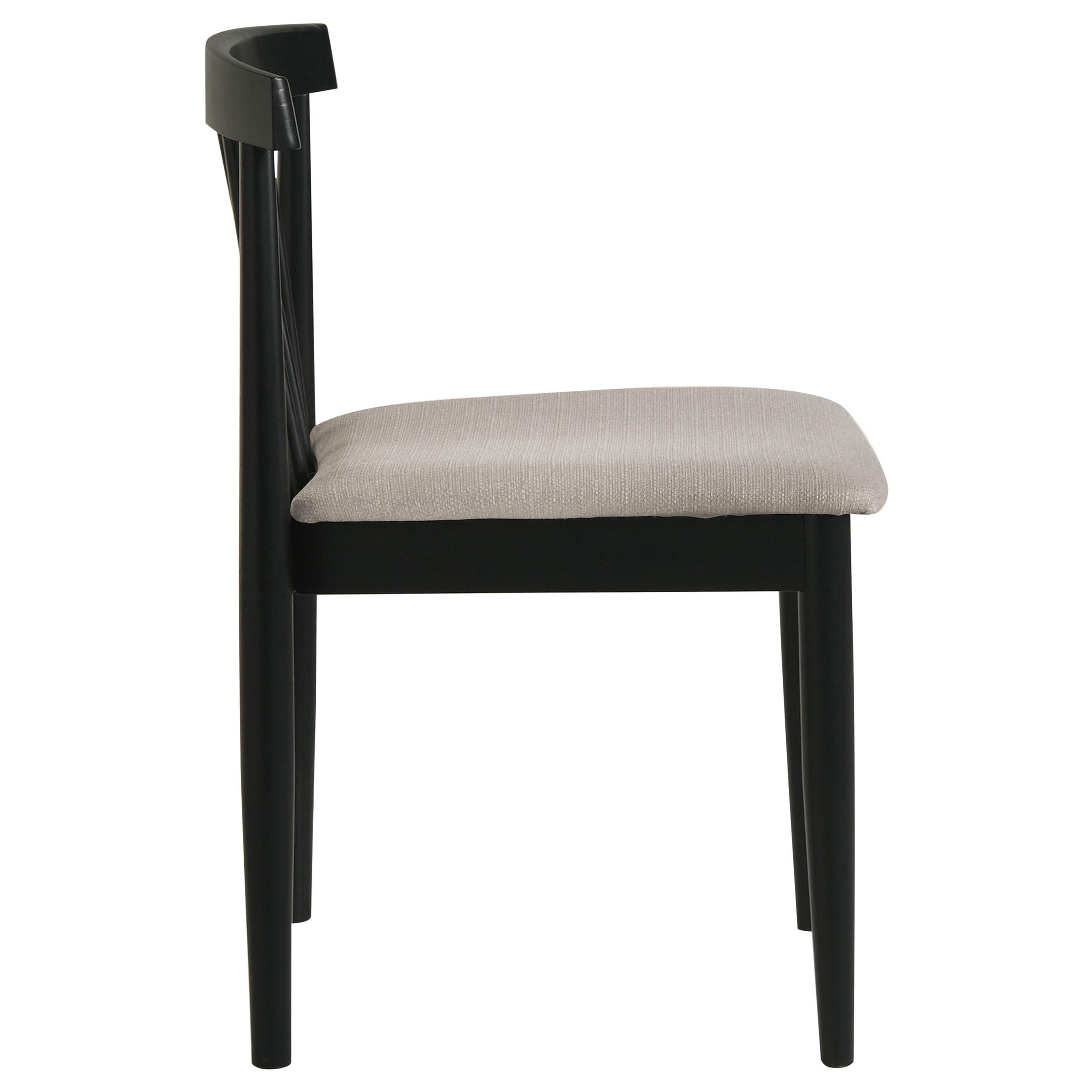 Cullen Dining Side Chair Upholstered Seat Black (Set of 2)-