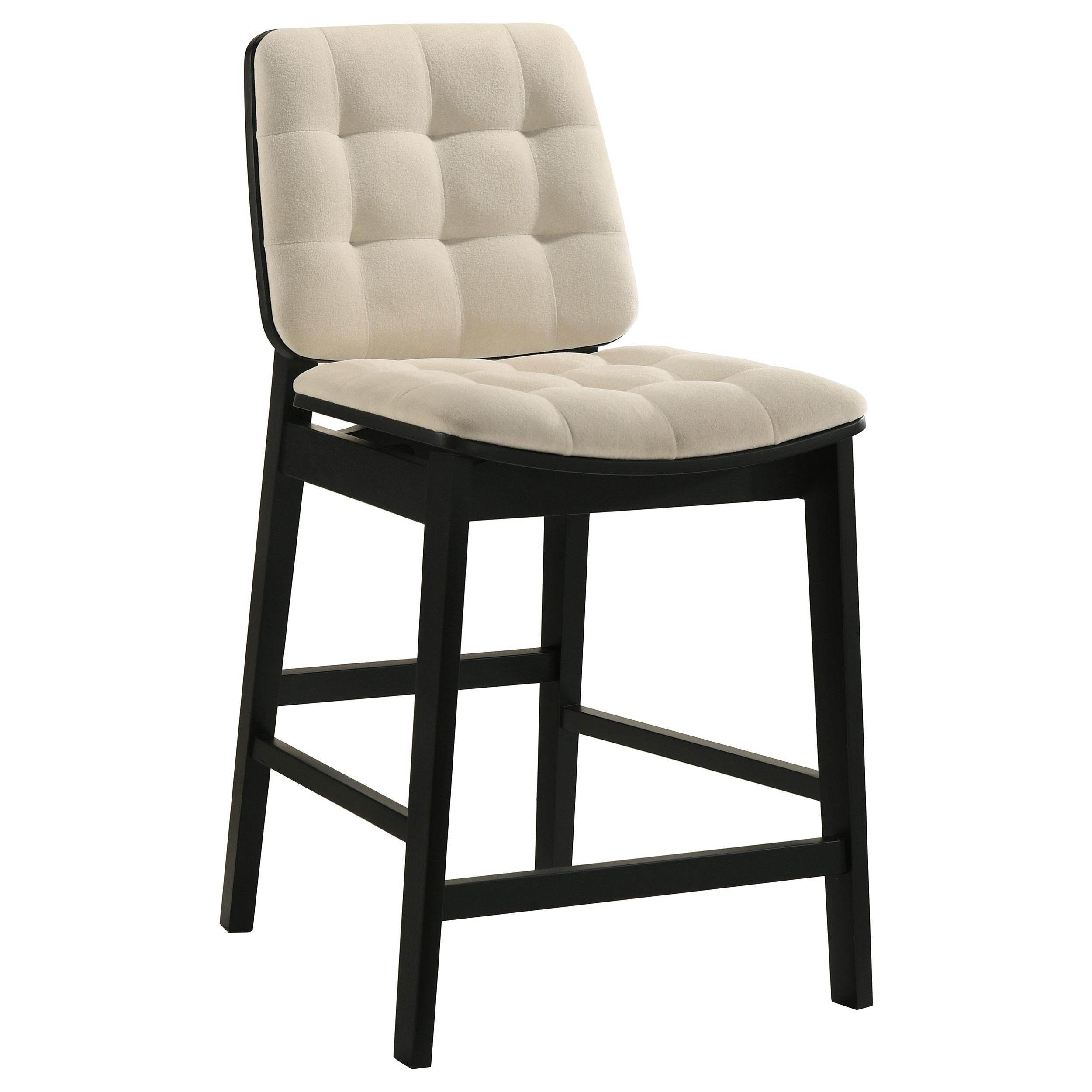 Redbridge Velvet Upholstered Counter Chair Cream and Black (Set of 2)-