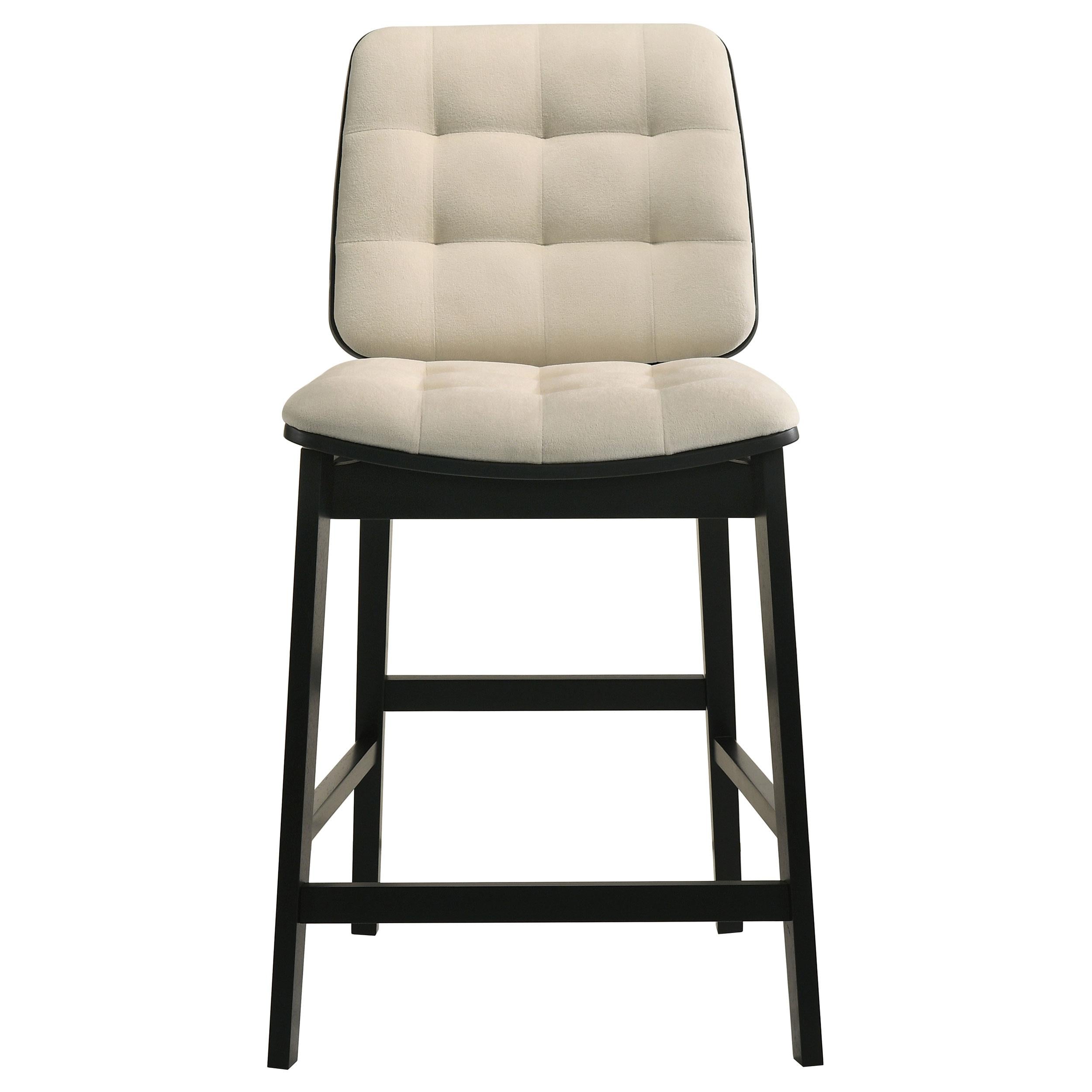 Redbridge Velvet Upholstered Counter Chair Cream and Black (Set of 2)-