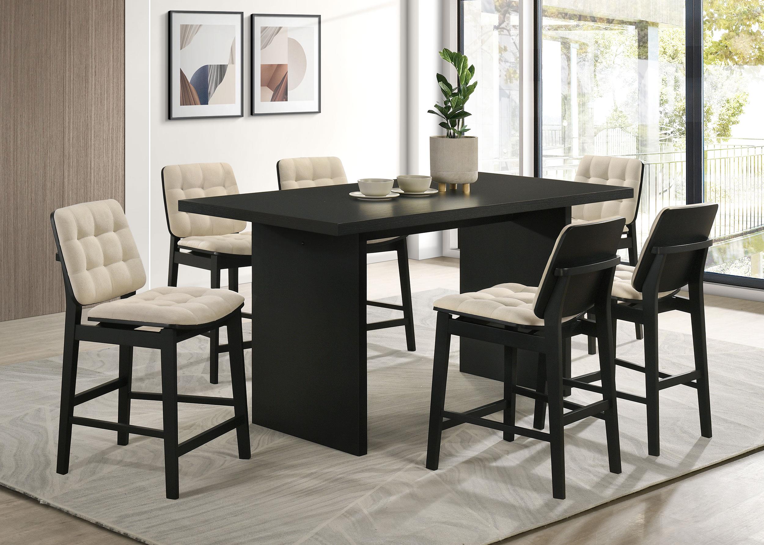 Redbridge Velvet Upholstered Counter Chair Cream and Black (Set of 2)-