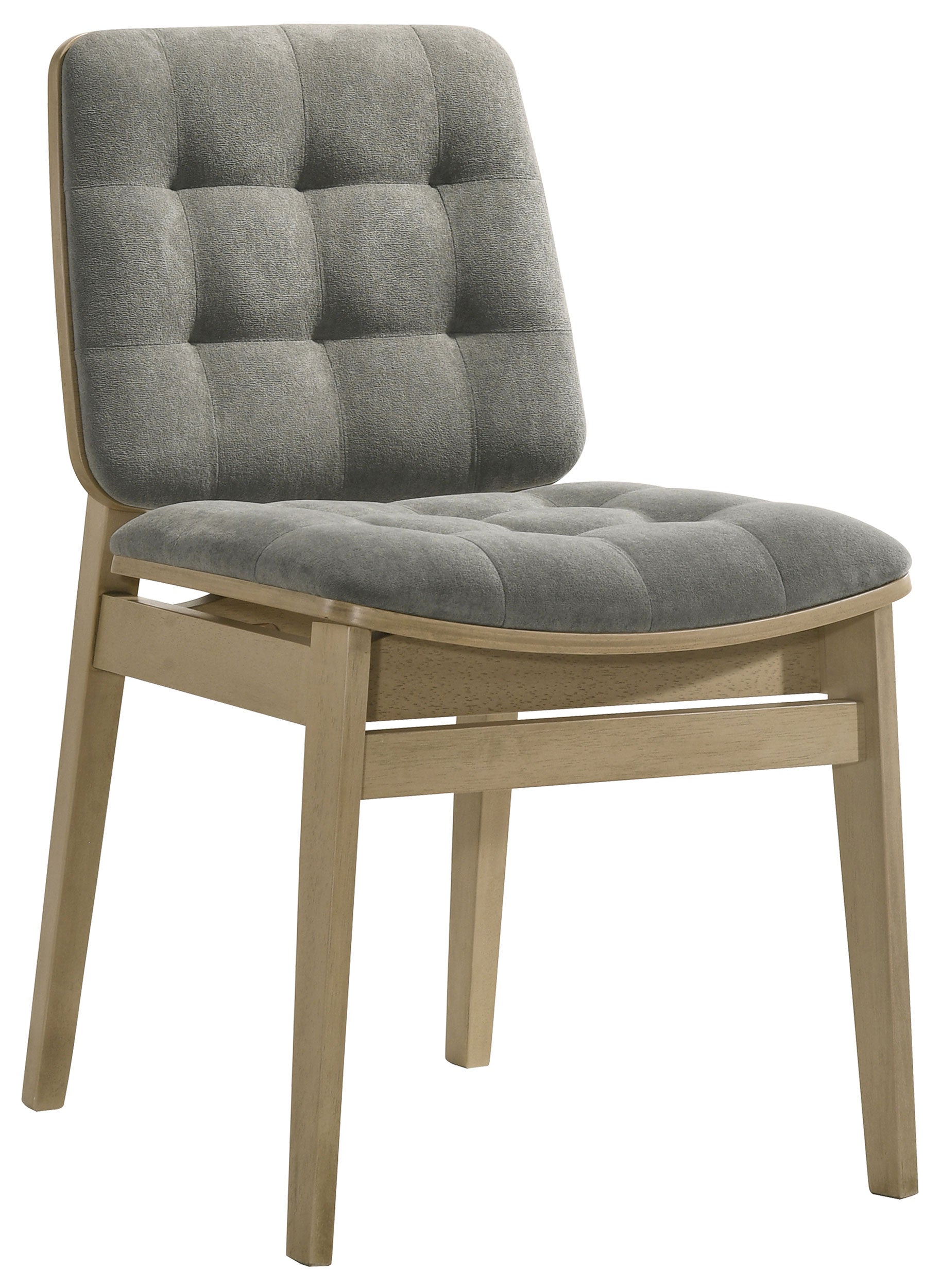 Redbridge Velvet Upholstered Side Chair Grey and Natural Oak (Set of 2)-
