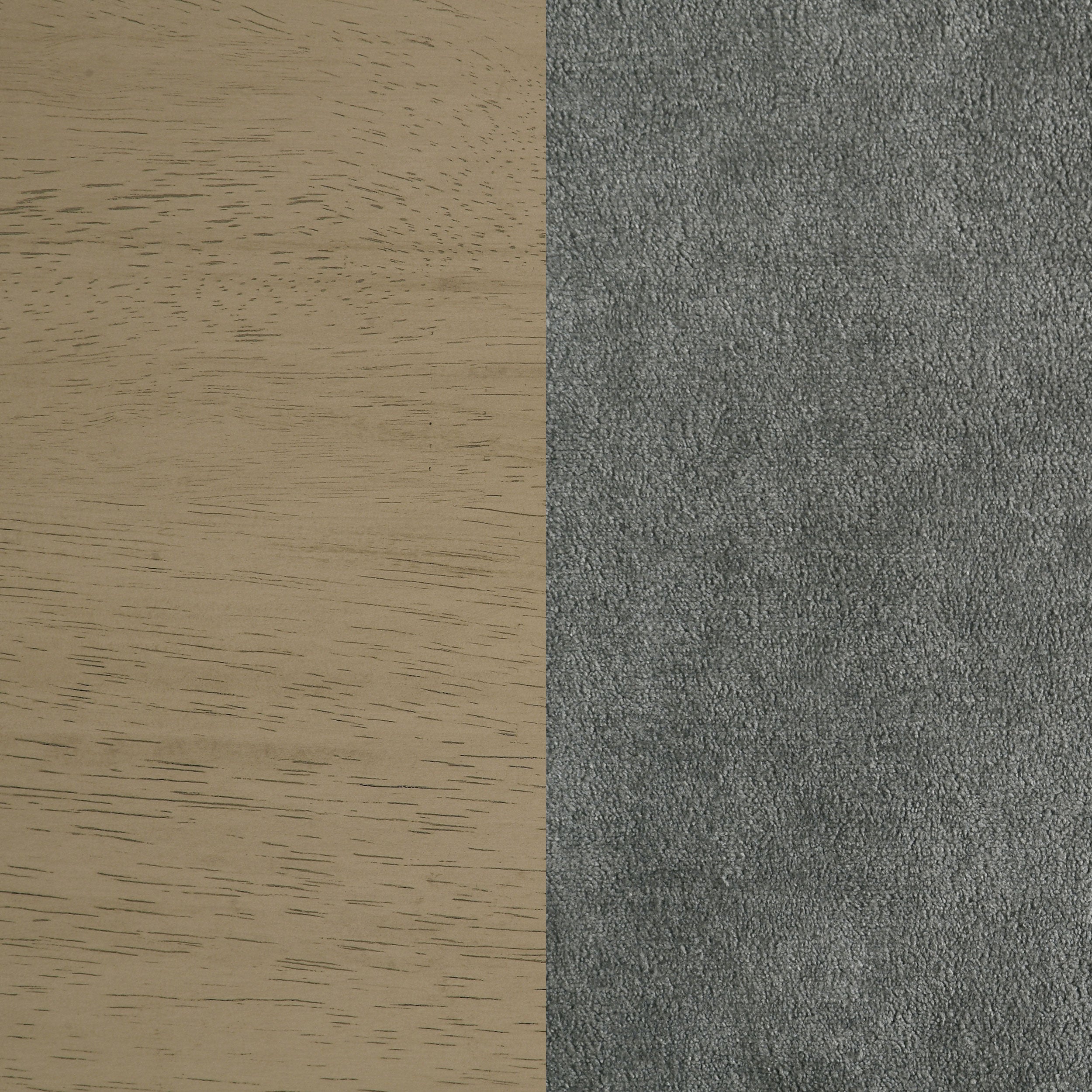 Redbridge Velvet Upholstered Side Chair Grey and Natural Oak (Set of 2)-