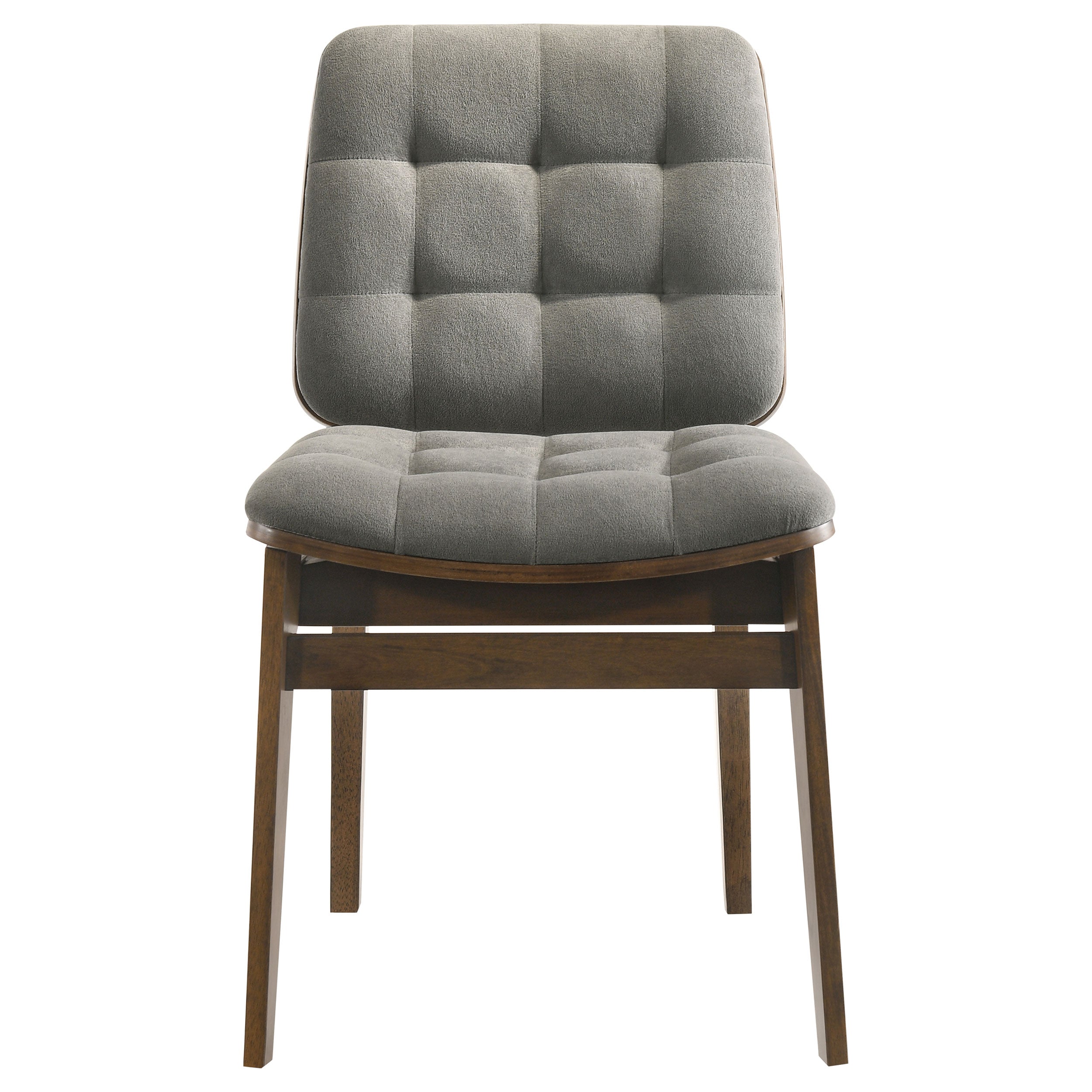 Redbridge Velvet Upholstered Side Chair Grey and Walnut (Set of 2)-