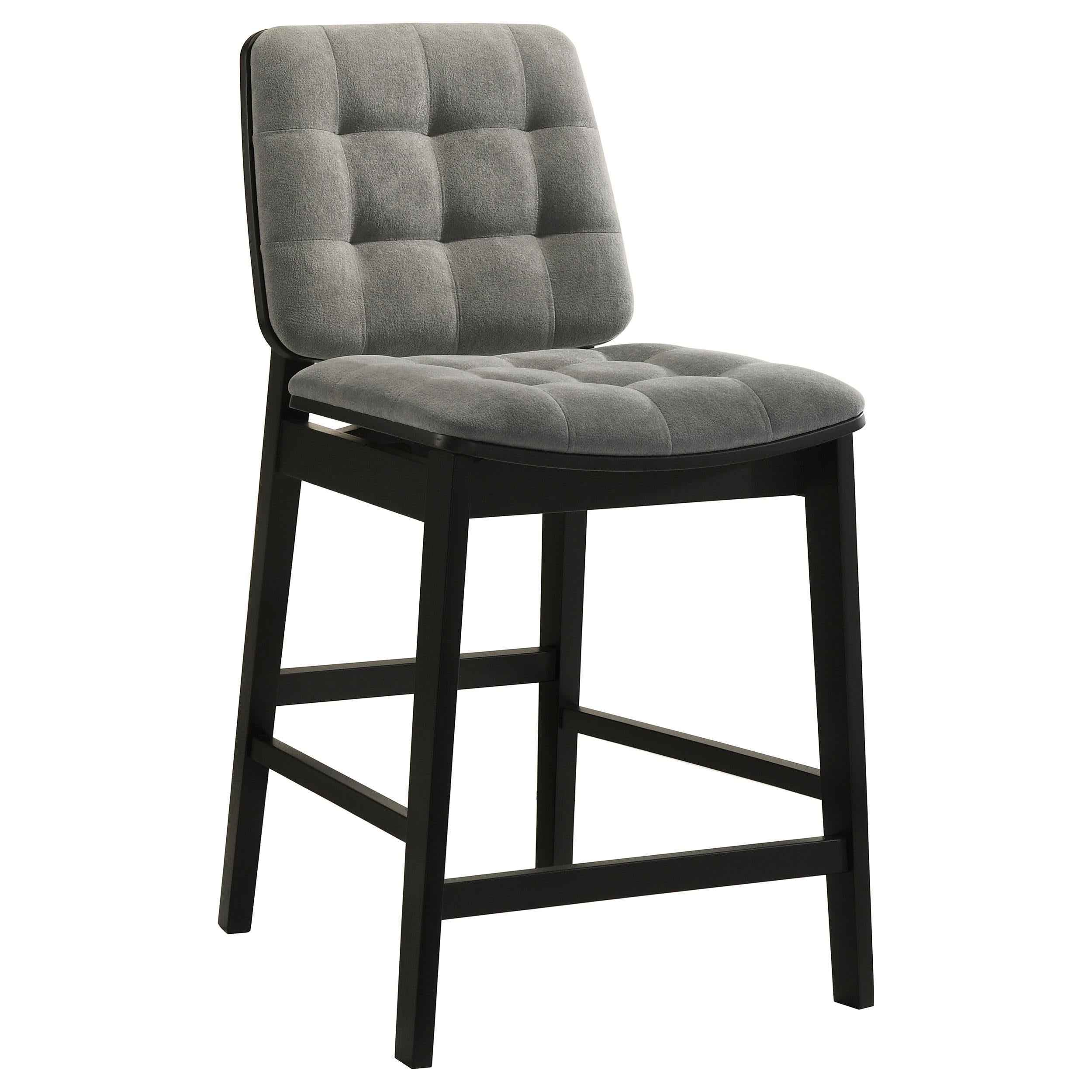 Redbridge Velvet Upholstered Counter Chair Grey and Black (Set of 2)-