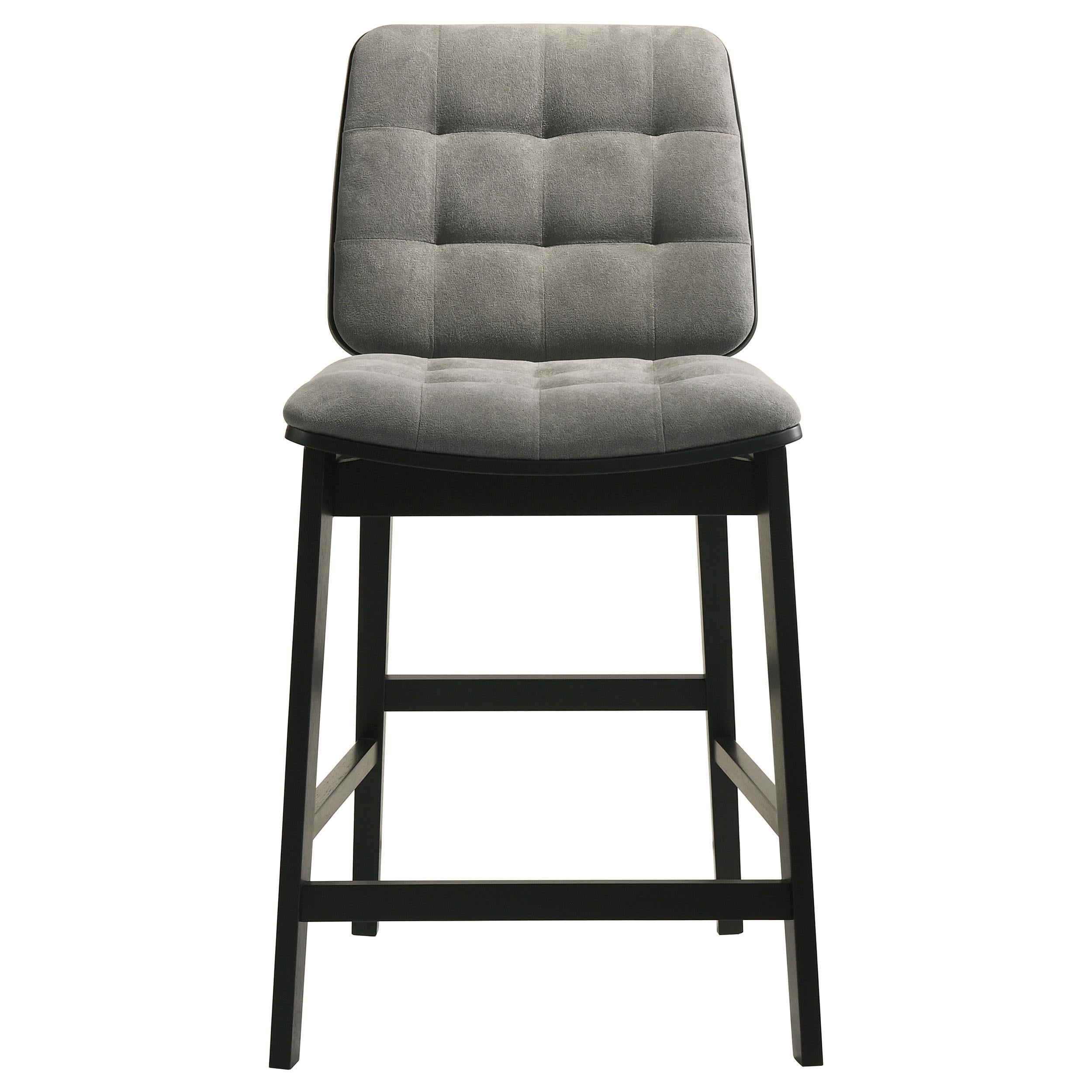Redbridge Velvet Upholstered Counter Chair Grey and Black (Set of 2)-